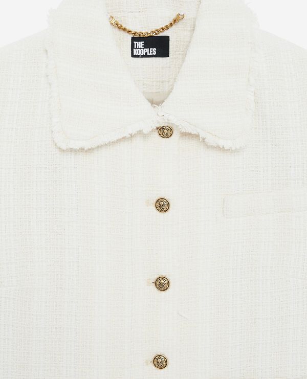 The Kooples FEMME ECRU veste en tweed écrue