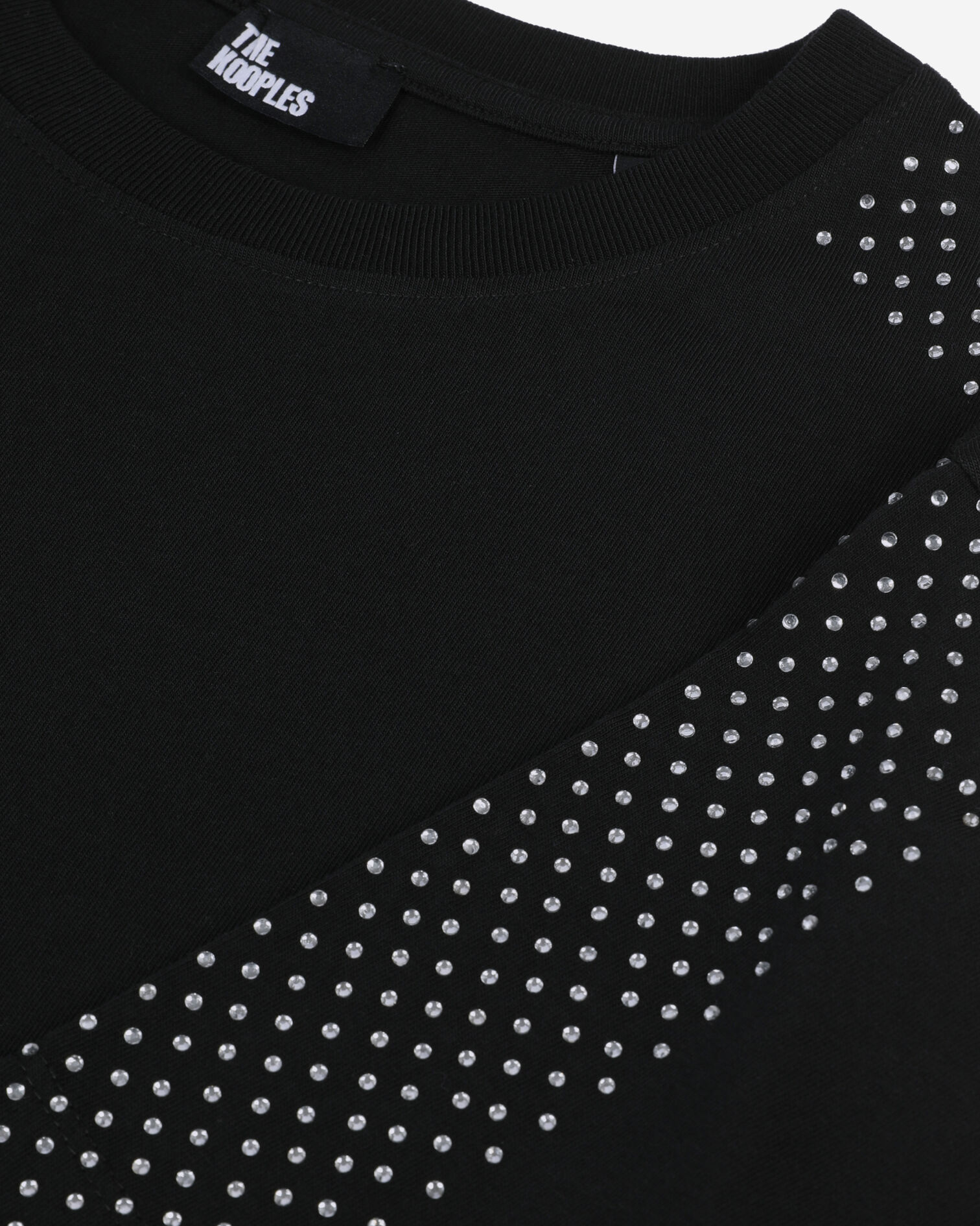 Women's black t-shirt with rhinestones, BLACK, hi-res image number null