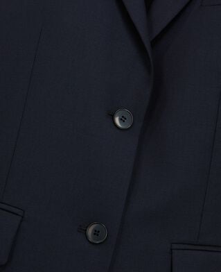 The Kooples FEMME NAVY veste tailleur en laine coupe cintr&eacute;e bleu marine