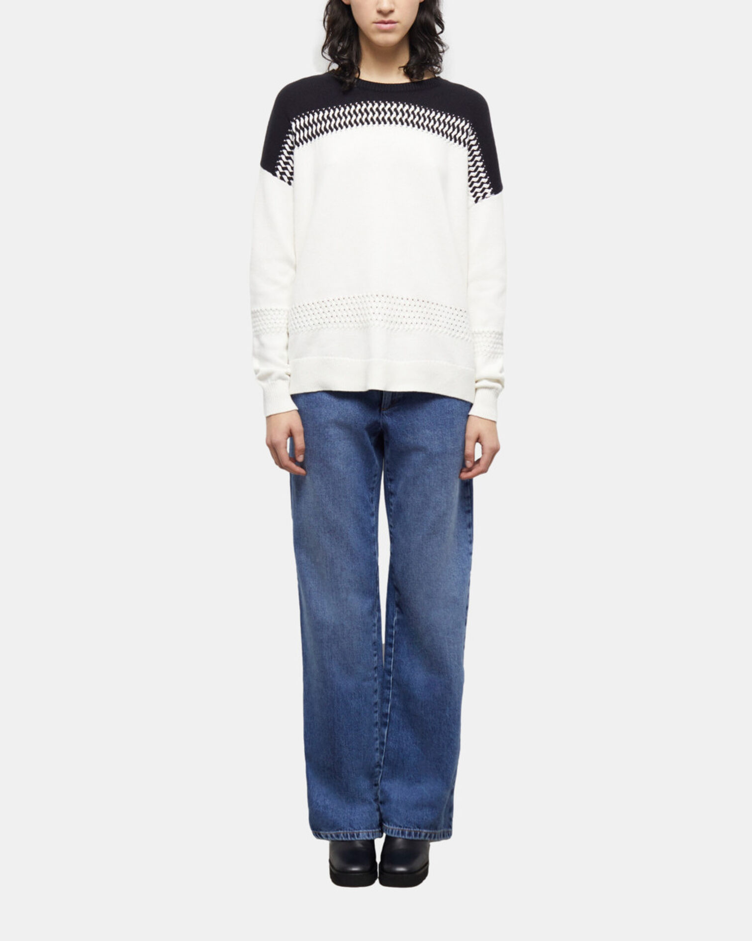 Pull bicolore, WHITE / BLACK, hi-res image number null
