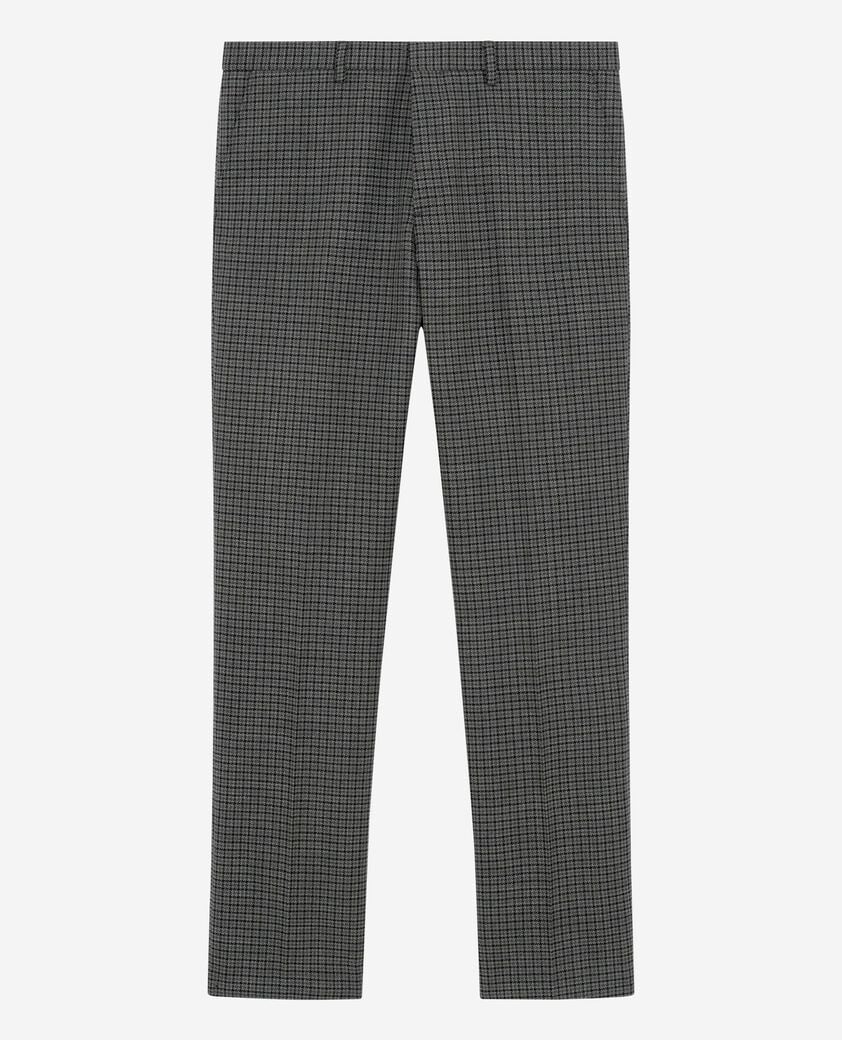 The Kooples H GREY black and grey houndstooth straight-leg suit pants