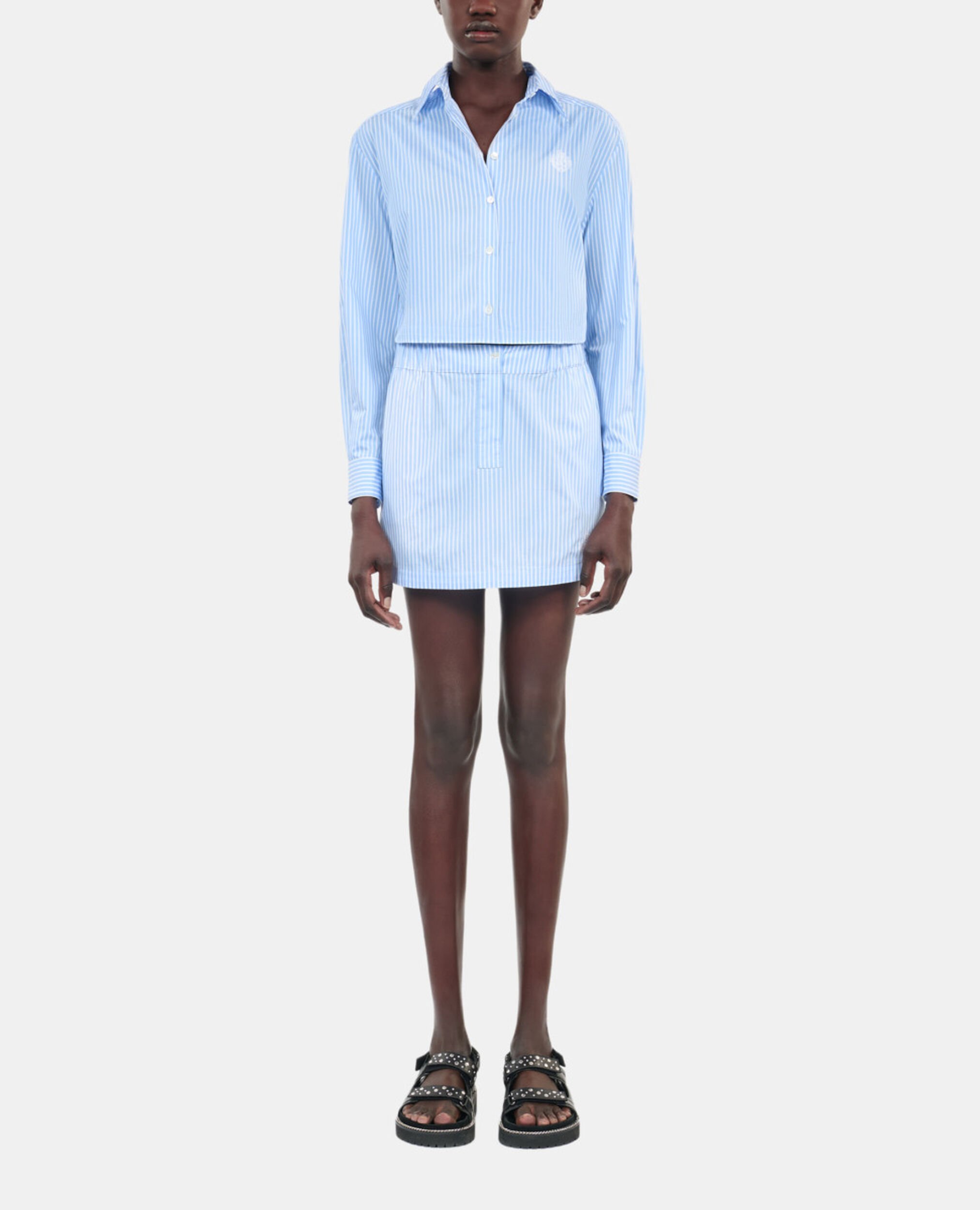 Chemise courte à rayures, BLUE WHITE, hi-res image number null