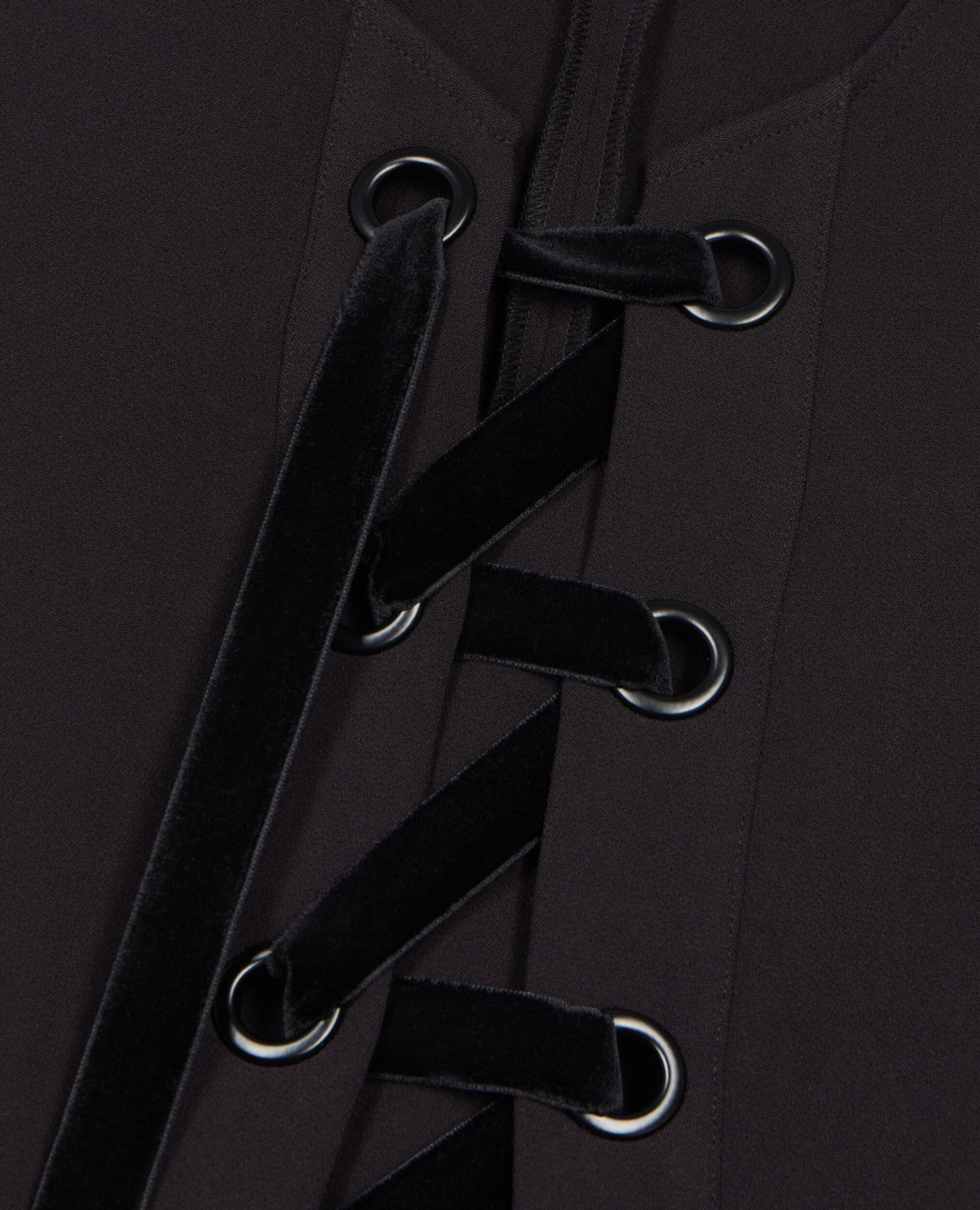 Black top with lacing, BLACK, hi-res image number null