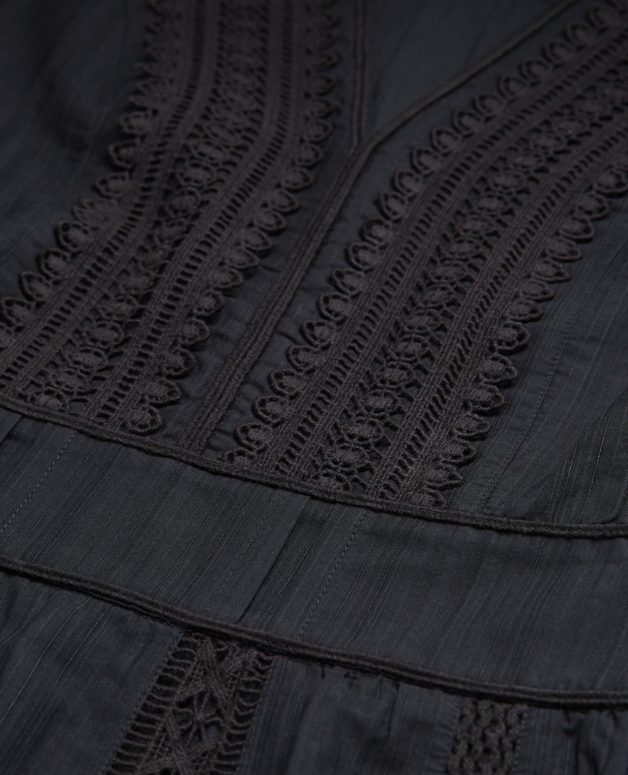 Short black embroidered dress w/ band details, BLACK, hi-res image number null