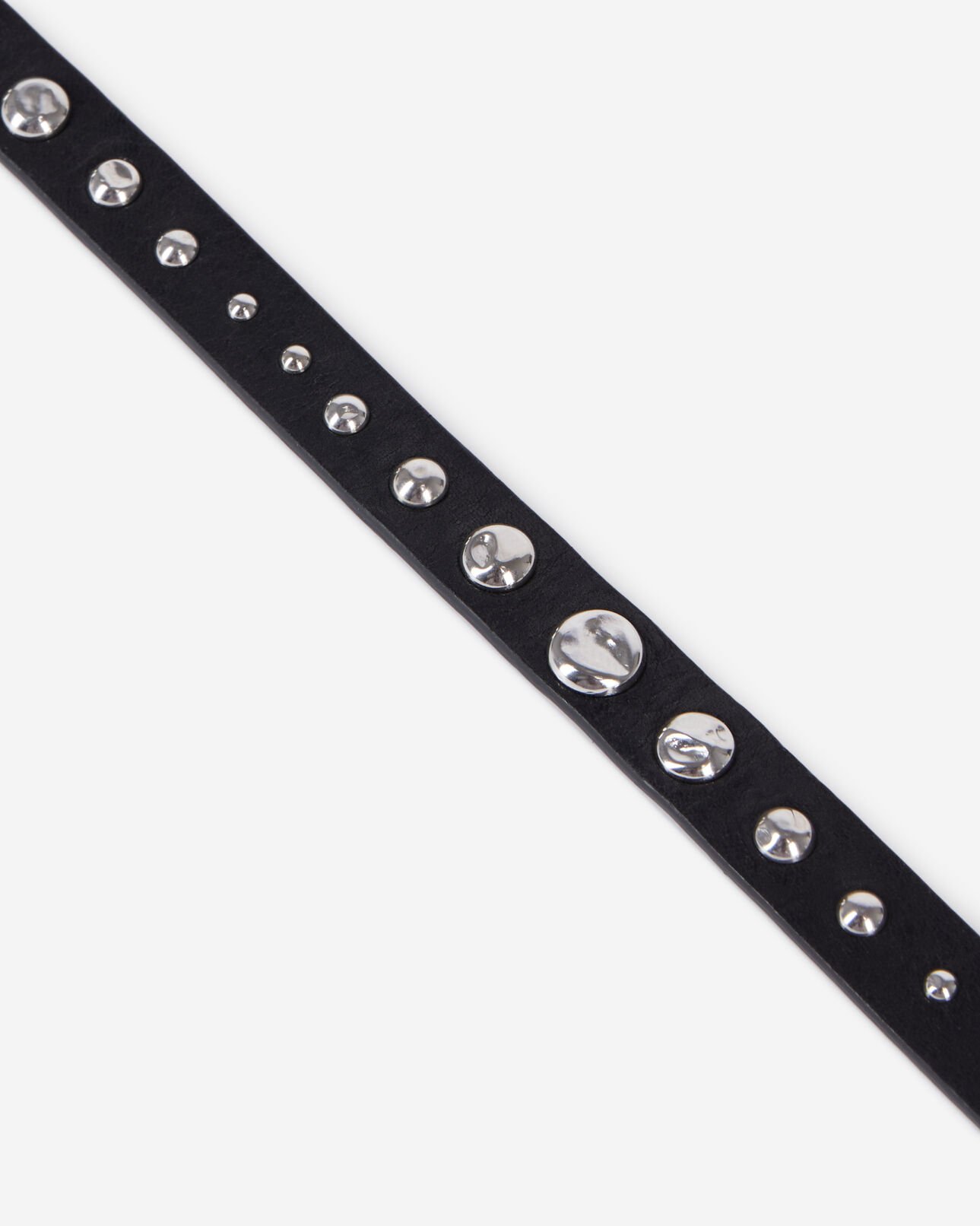 The Kooples FEMME BLACK ceinture fine en cuir avec clous noire