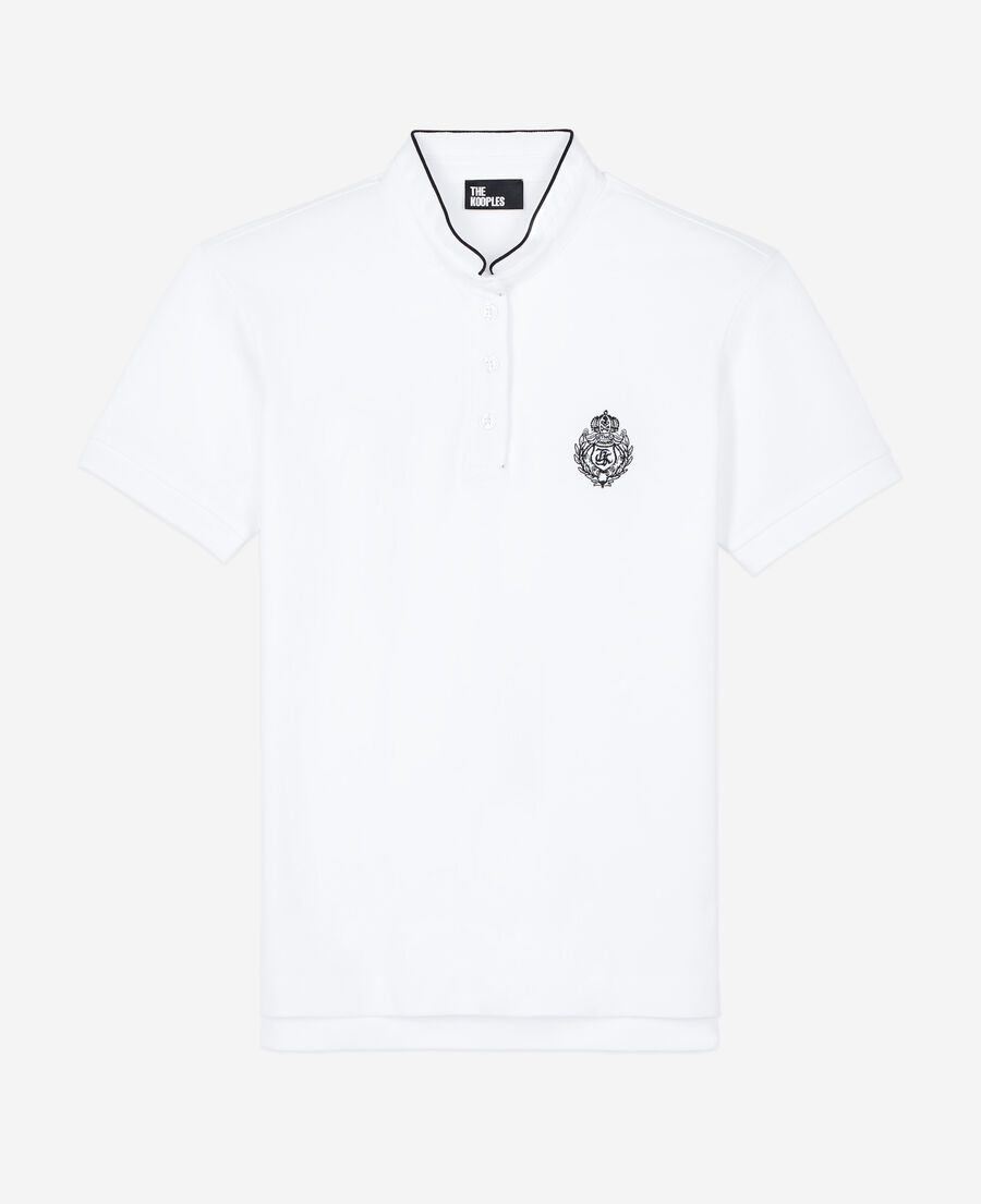 The Kooples F WHITE white piqu&eacute; cotton polo t-shirt