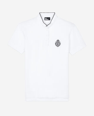 The Kooples F WHITE white piqu&eacute; cotton polo t-shirt