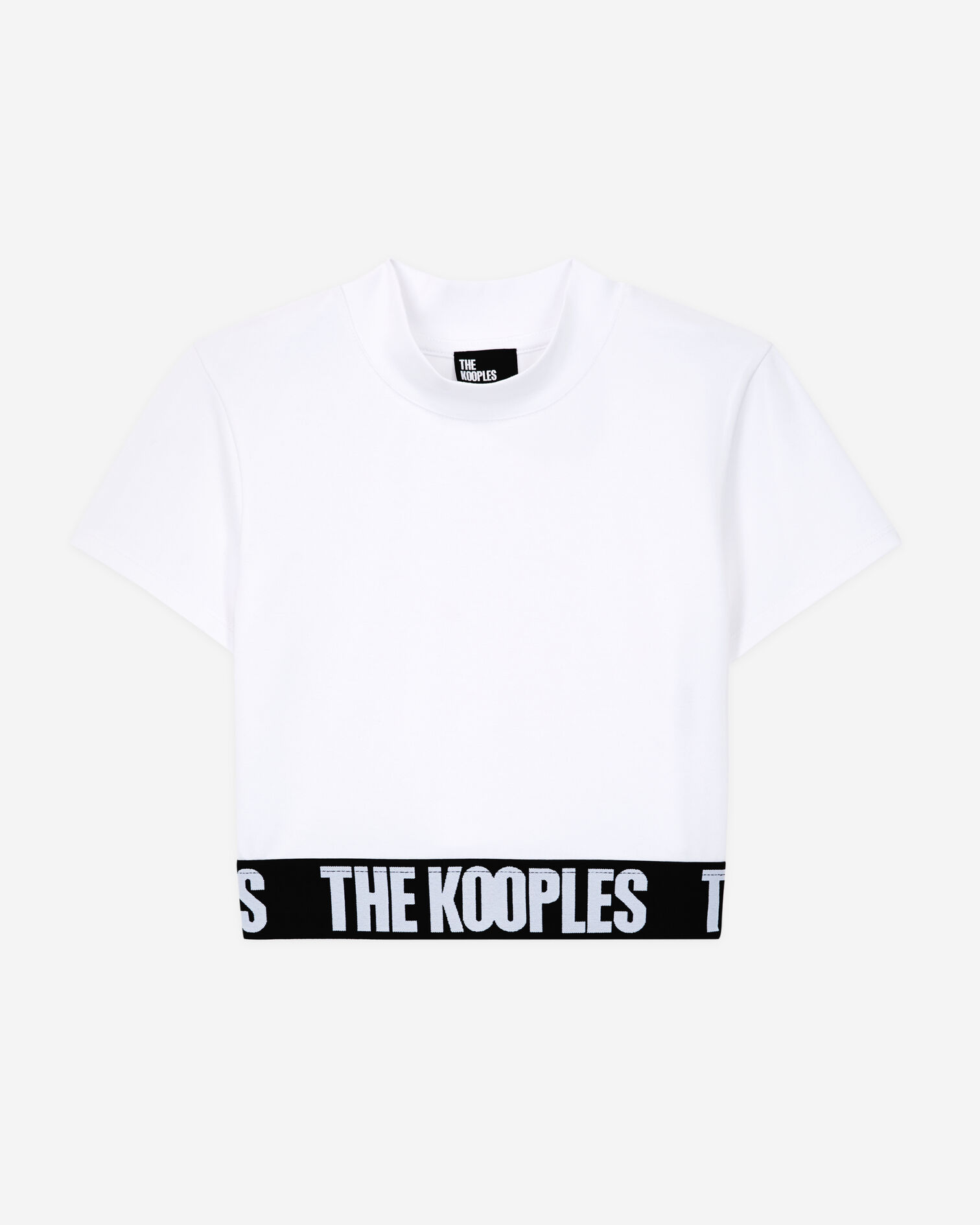 Weißes kurzes T-Shirt Damen mit Logo, WHITE, hi-res image number null