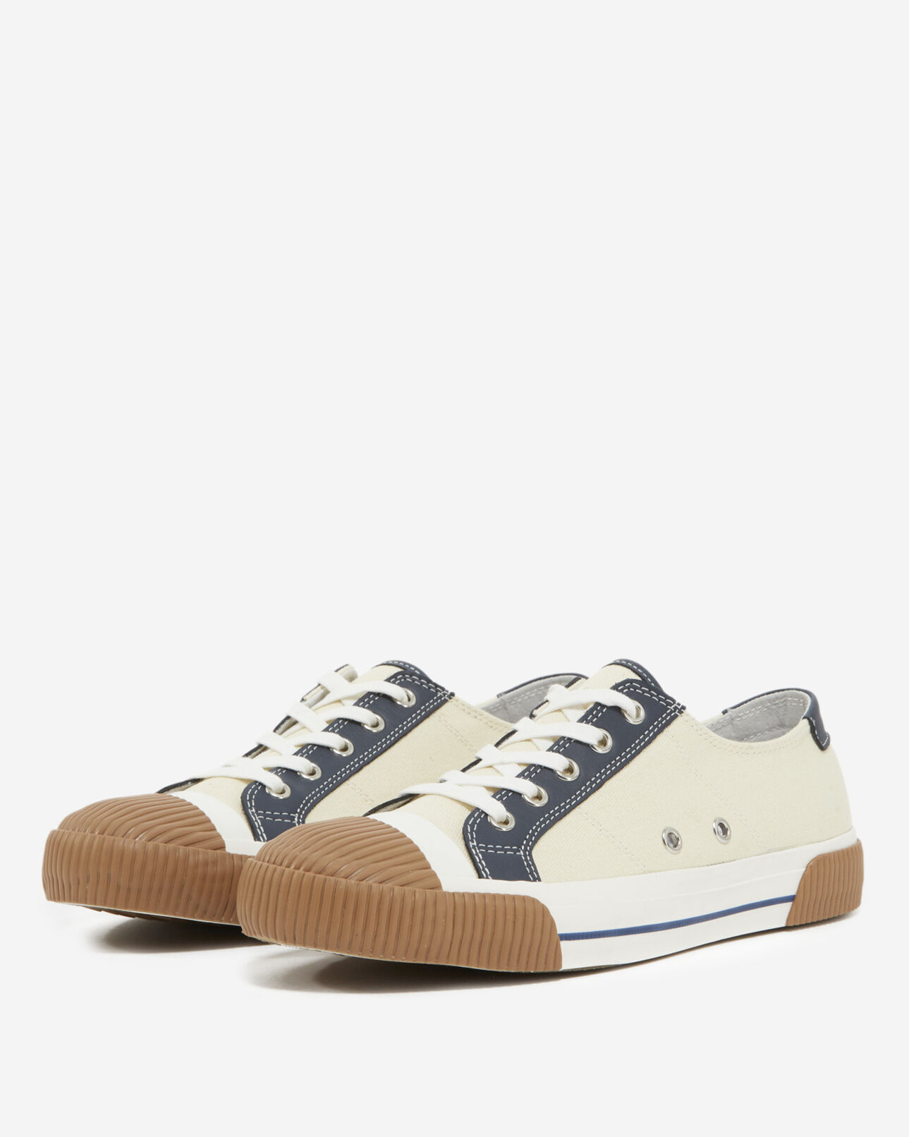 The Kooples MIXED ECRU ecru low-top canvas sneakers with detail