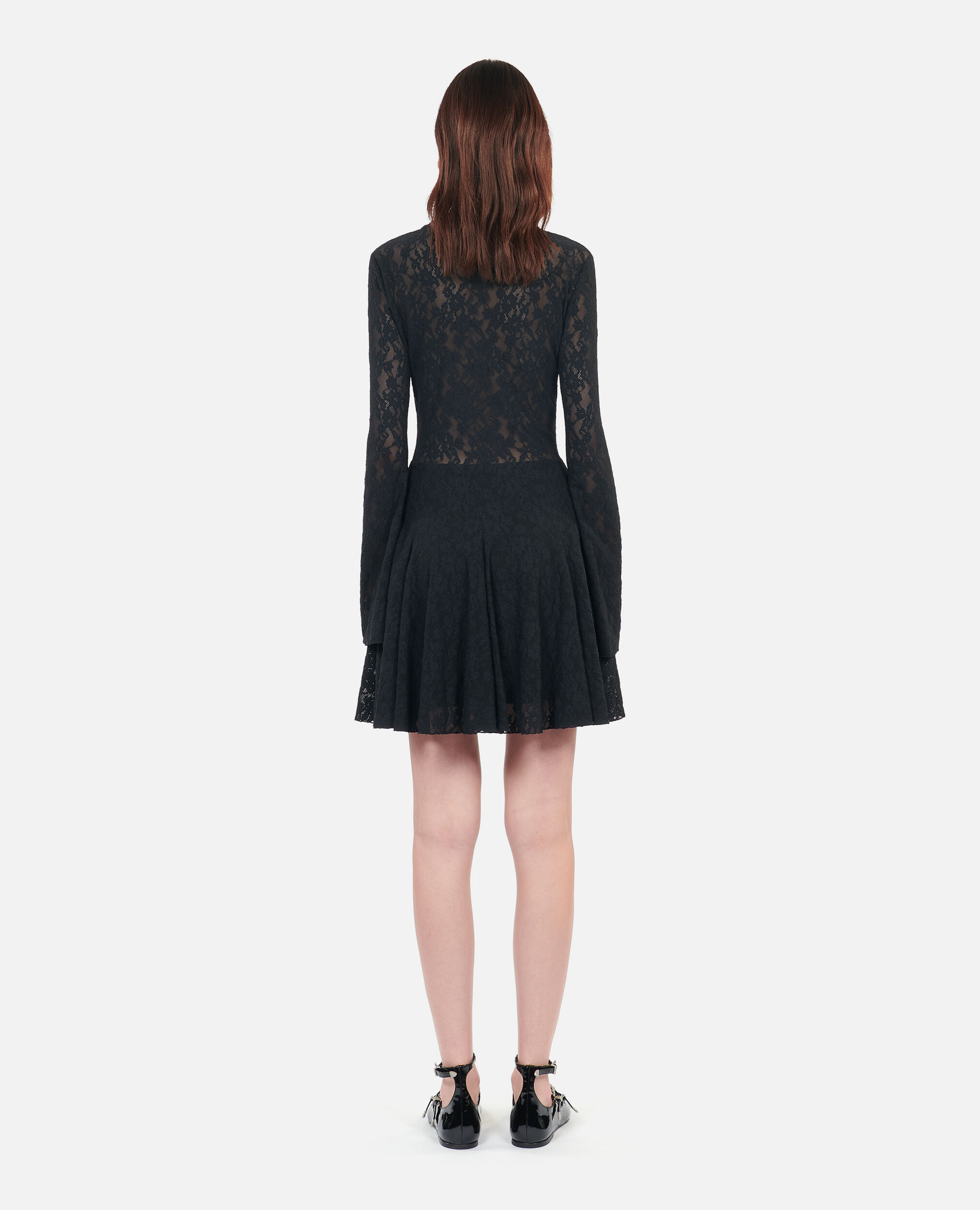 Skater dress with lace sleeves cheap