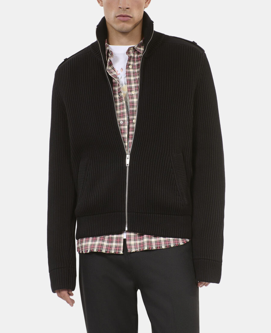 The Kooples H BLACK black cotton cardigan