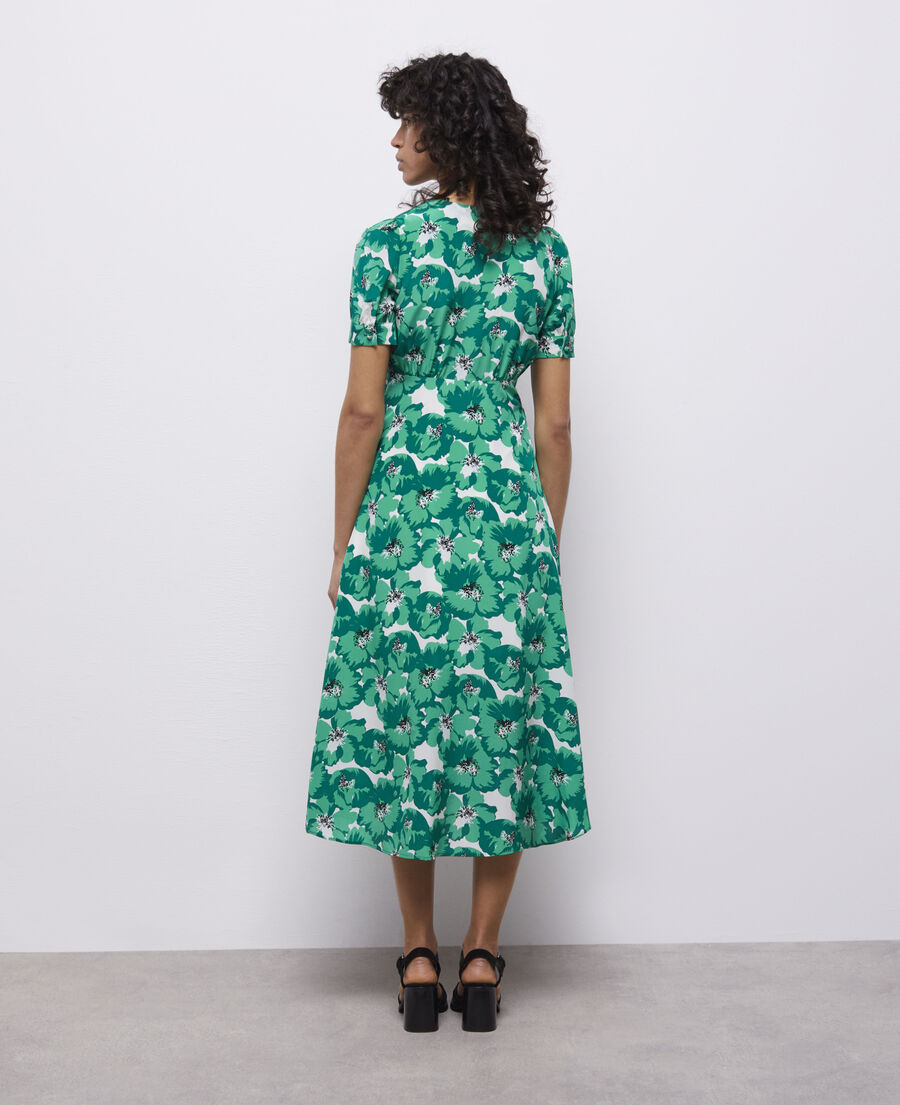 robe longue imprimée avec boutonnage