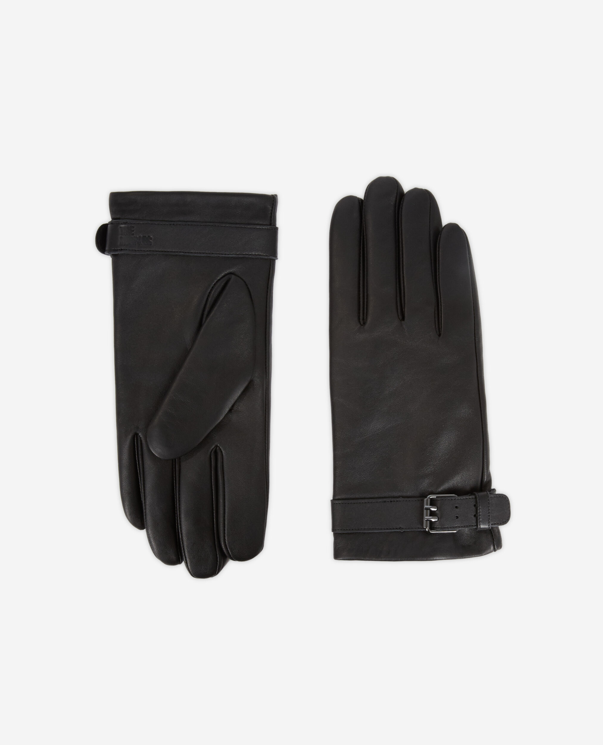 Black leather gloves, BLACK, hi-res image number null