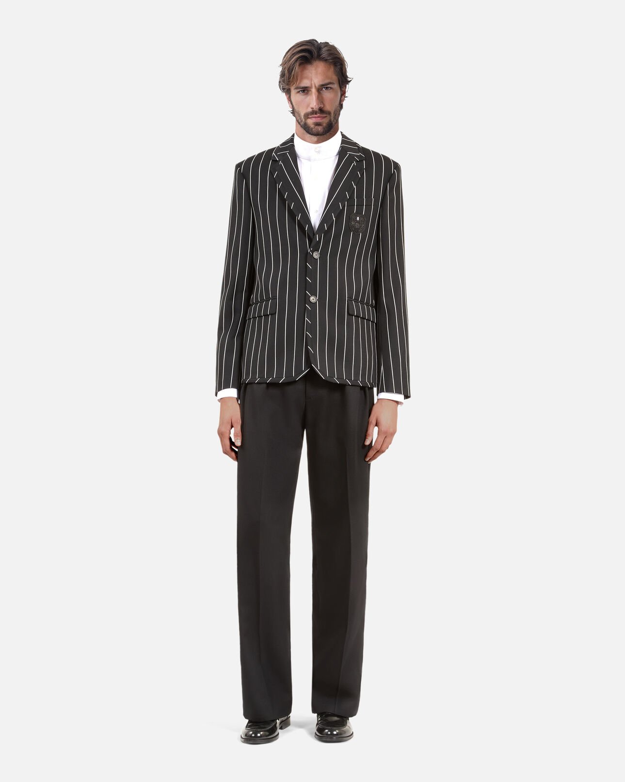 The Kooples HERREN BLACK WHITE schwarze gestreifte jacke