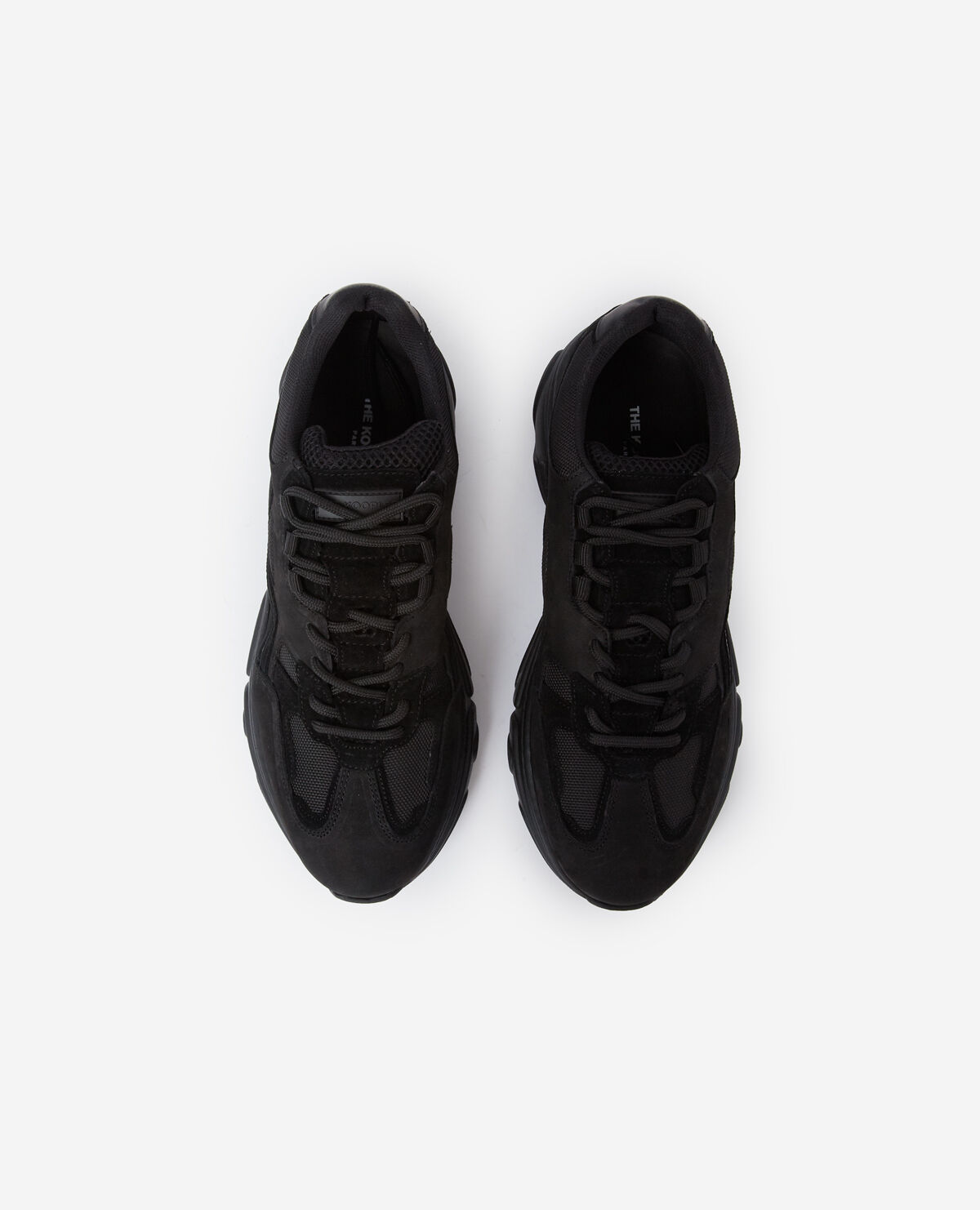 Black fabric trainers with chunky soles