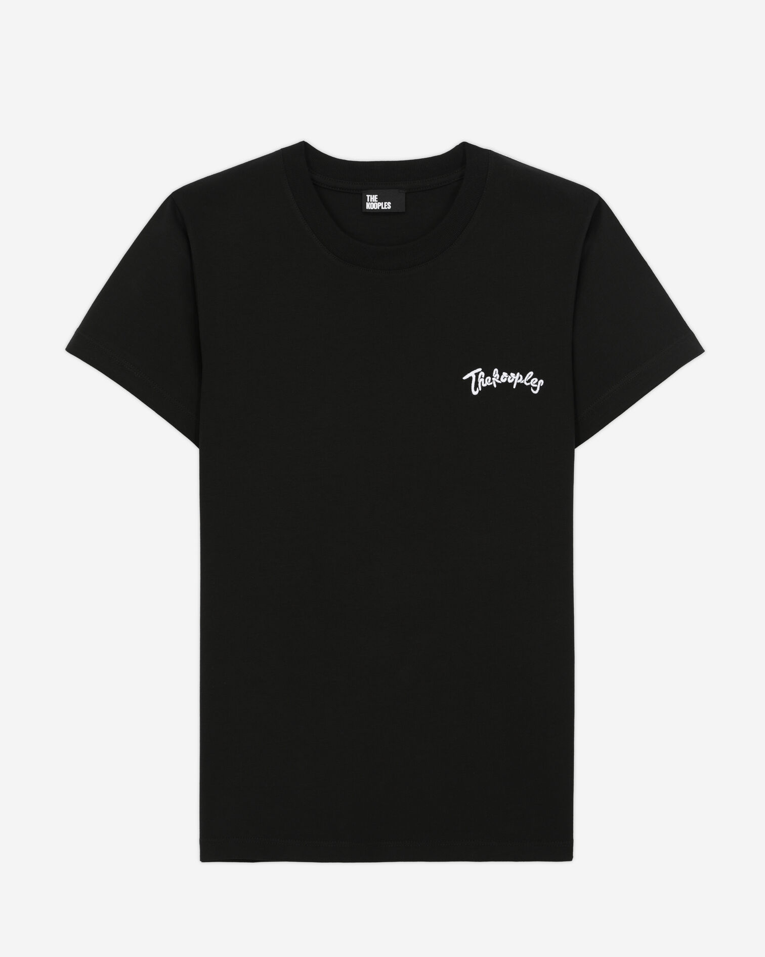 T-shirt Femme noir avec broderies, BLACK, hi-res image number null