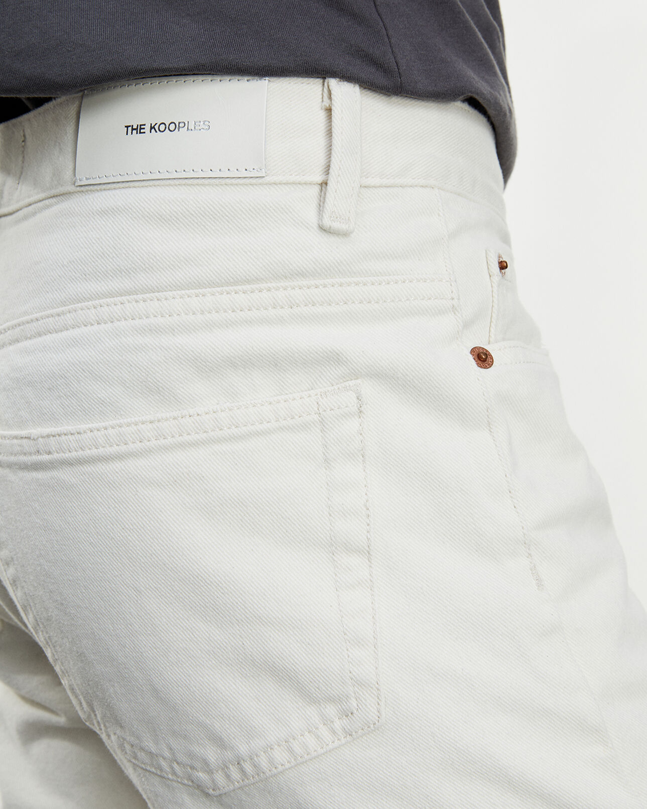 The Kooples HERREN OFF WHITE destroyed-jeans ecrufarben gerader schnitt