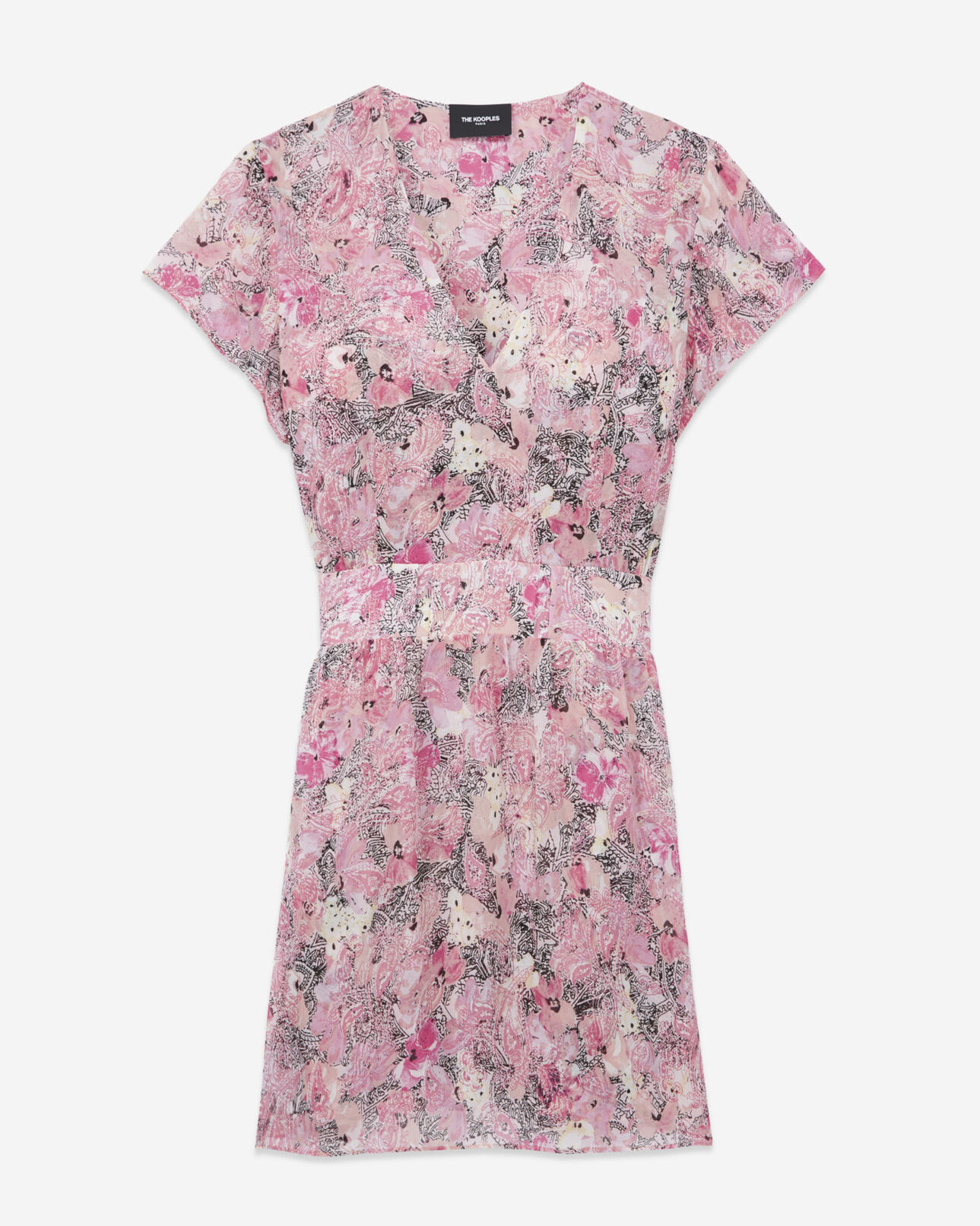 The Kooples DAMEN PINK kurzarmkleid rosa mit print