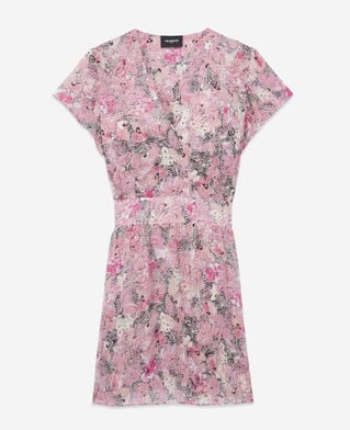 The Kooples DAMEN PINK kurzarmkleid rosa mit print
