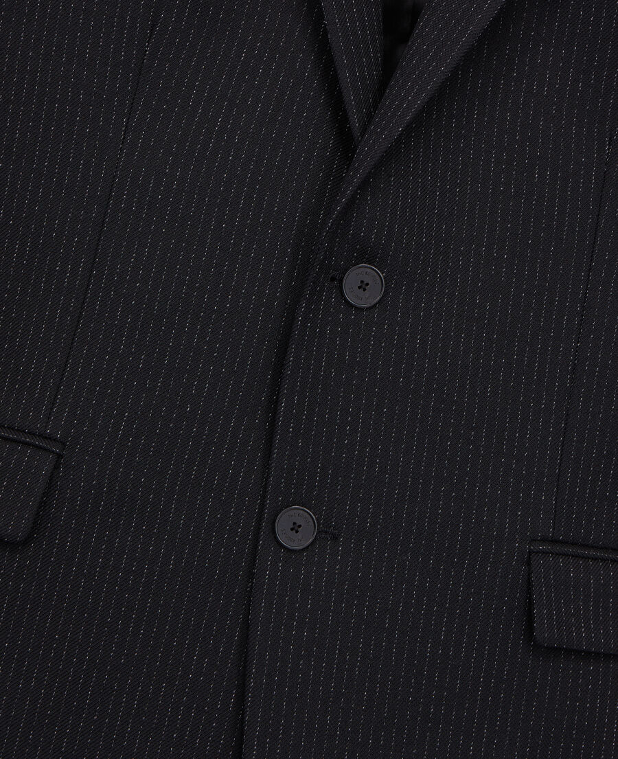 veste noire en laine à rayures tennis