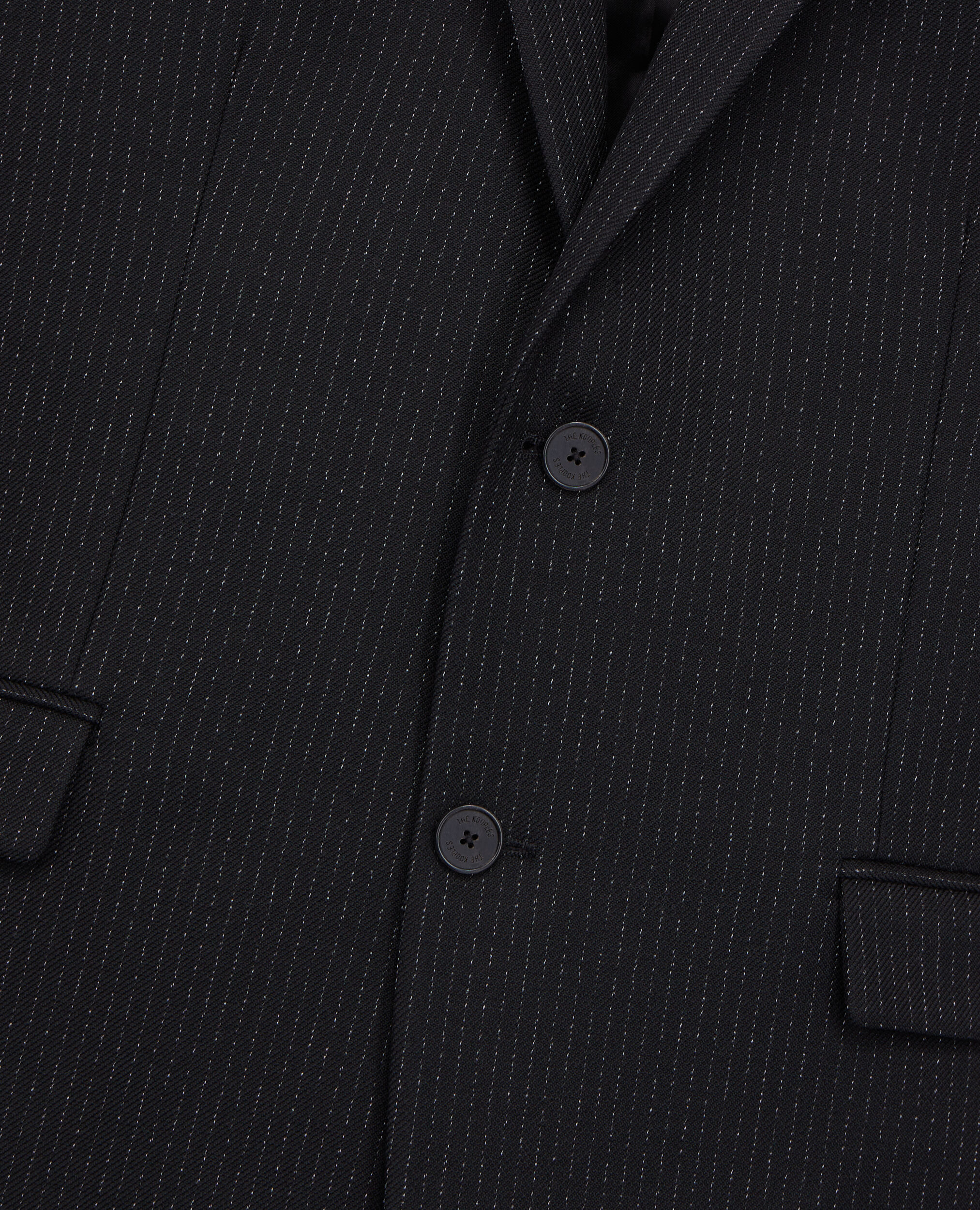 Veste noire en laine à rayures tennis, BLACK-ECRU, hi-res image number null