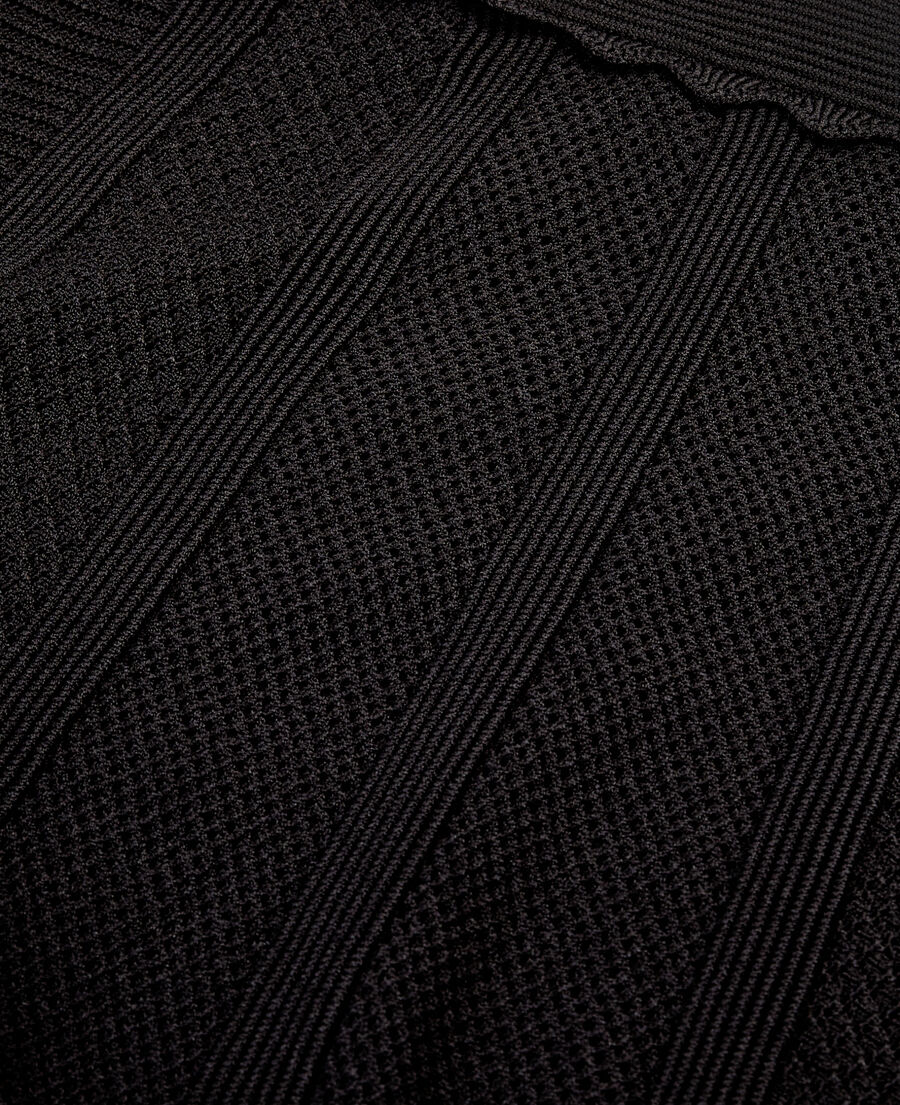 The Kooples FEMME BLACK jupe longue en maille ajourée noire