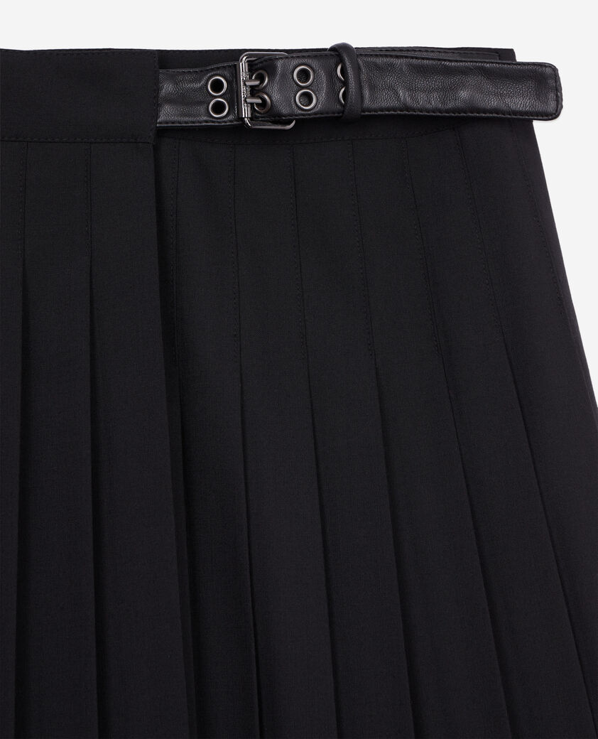 The Kooples WOMEN BLACK short black pleated skirt