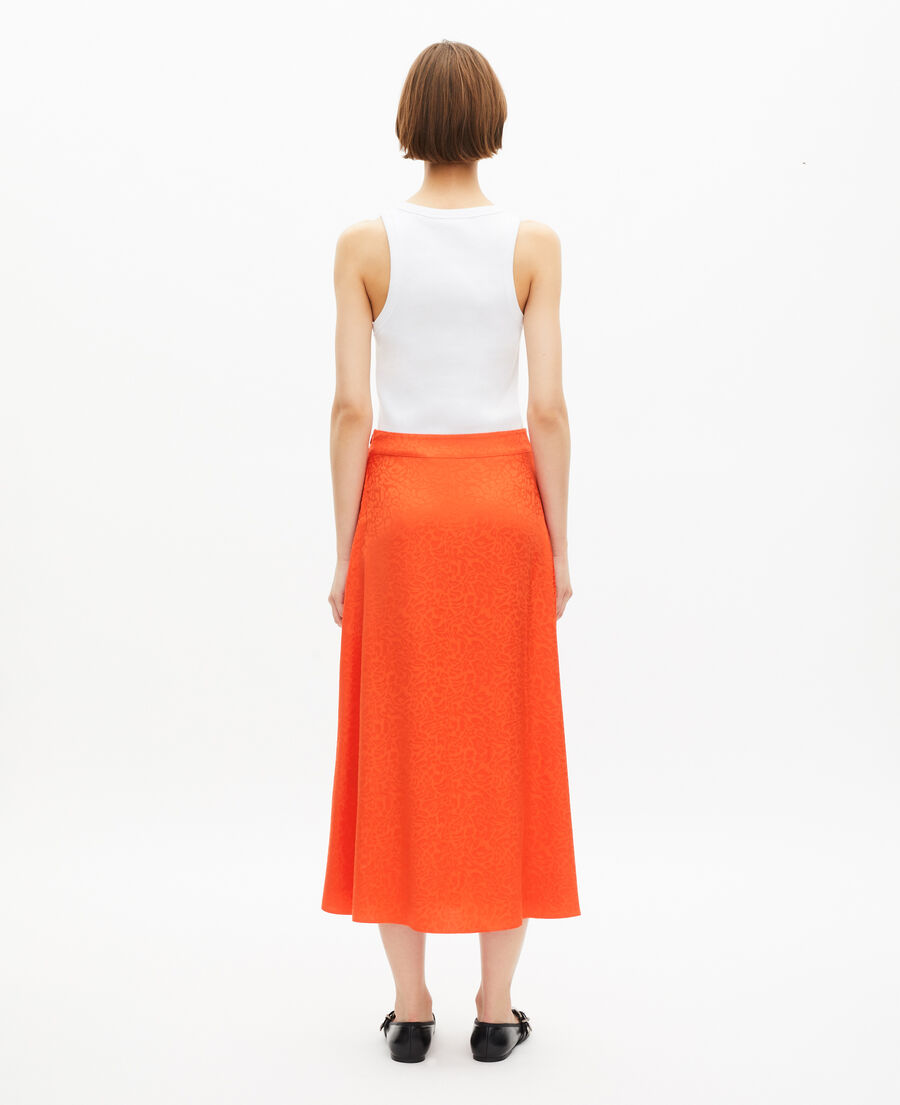 The Kooples WOMEN ORANGE RED long skirt in orange jacquard