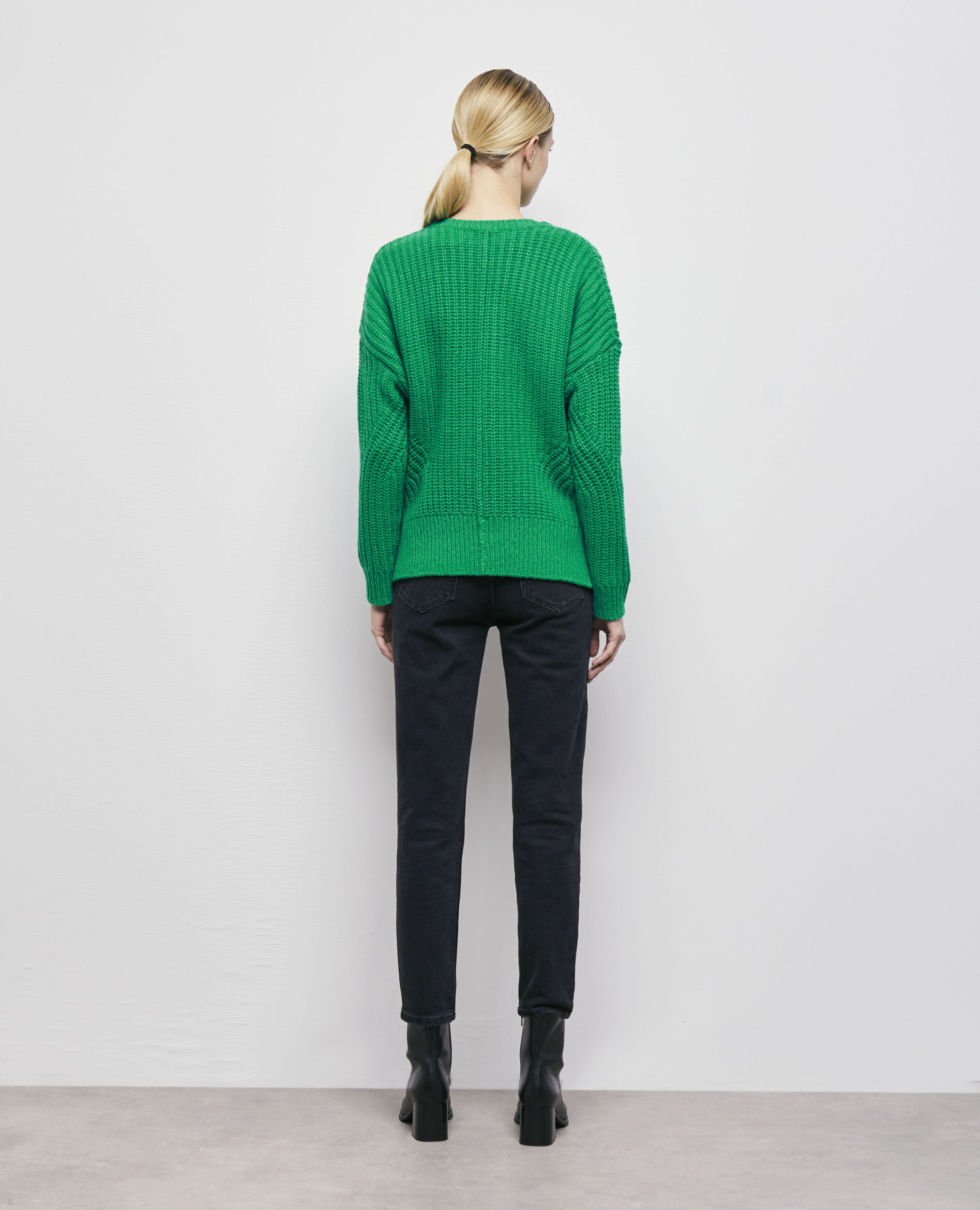 Green wool sweater, GREEN, hi-res image number null