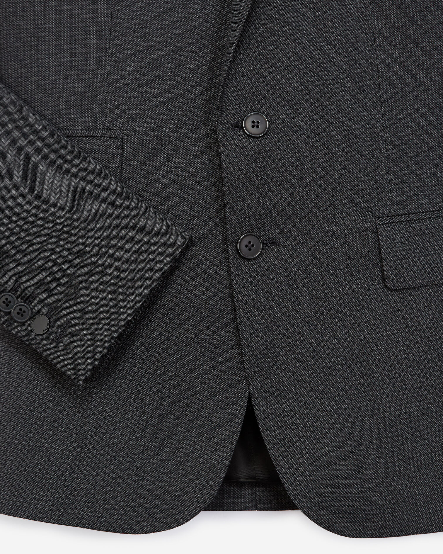 Veste laine grise micro-carreaux slim, ANTHRACITE, hi-res image number null