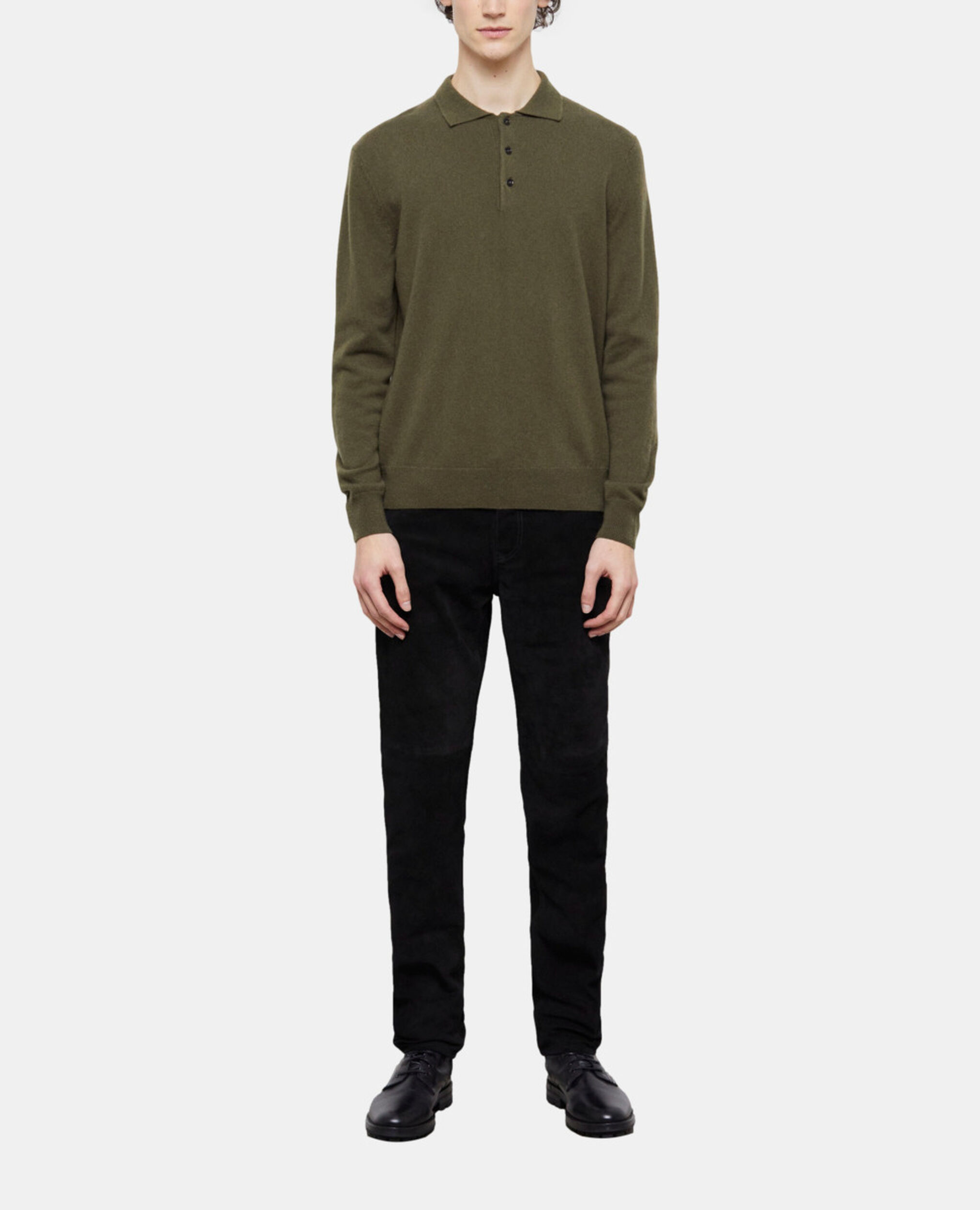 Khaki cashmere sweater, ALGUE, hi-res image number null
