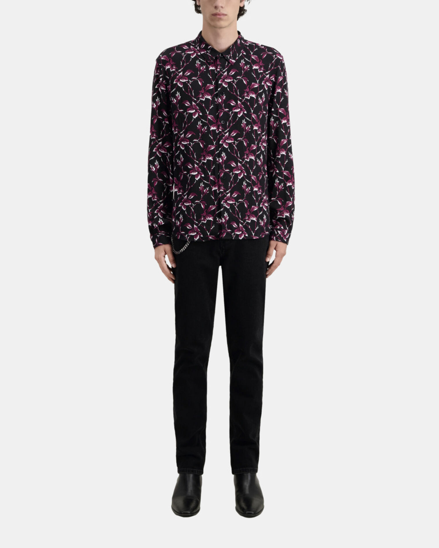 Camisa estampada, BLACK - BURGUNDY, hi-res image number null