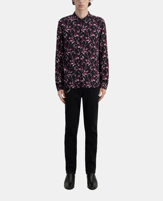 The Kooples H BLACK - BURGUNDY printed shirt