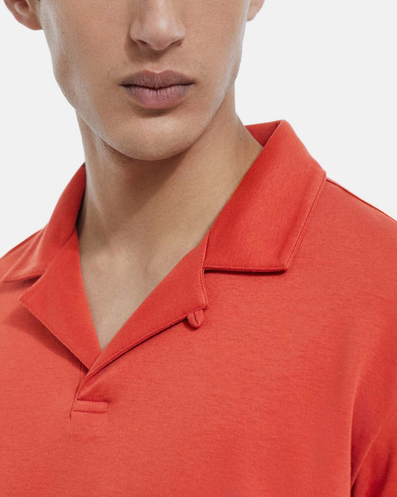 The Kooples MEN RED dark red cotton polo shirt with cuban collar