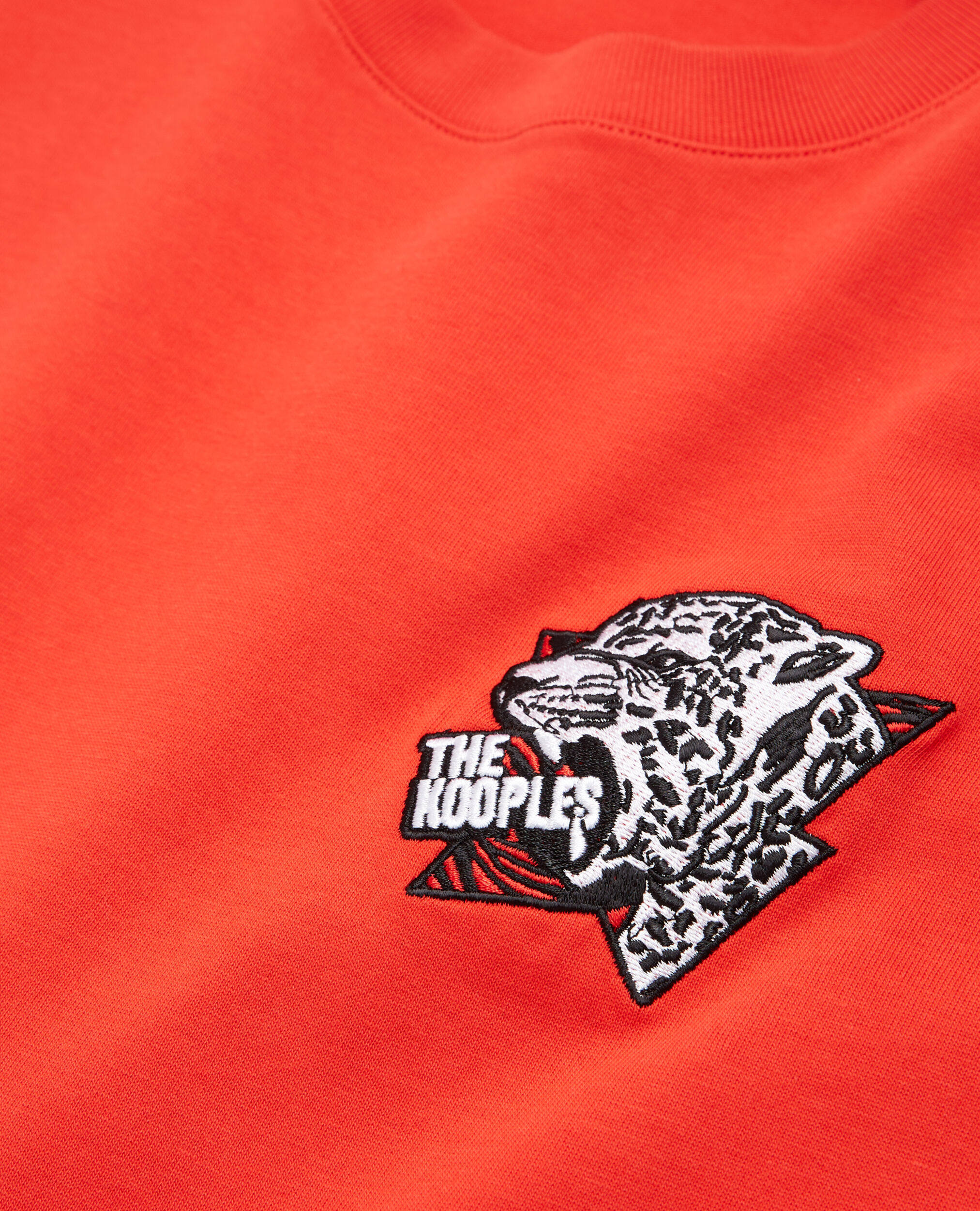 Red tiger screen print T-shirt, RED, hi-res image number null