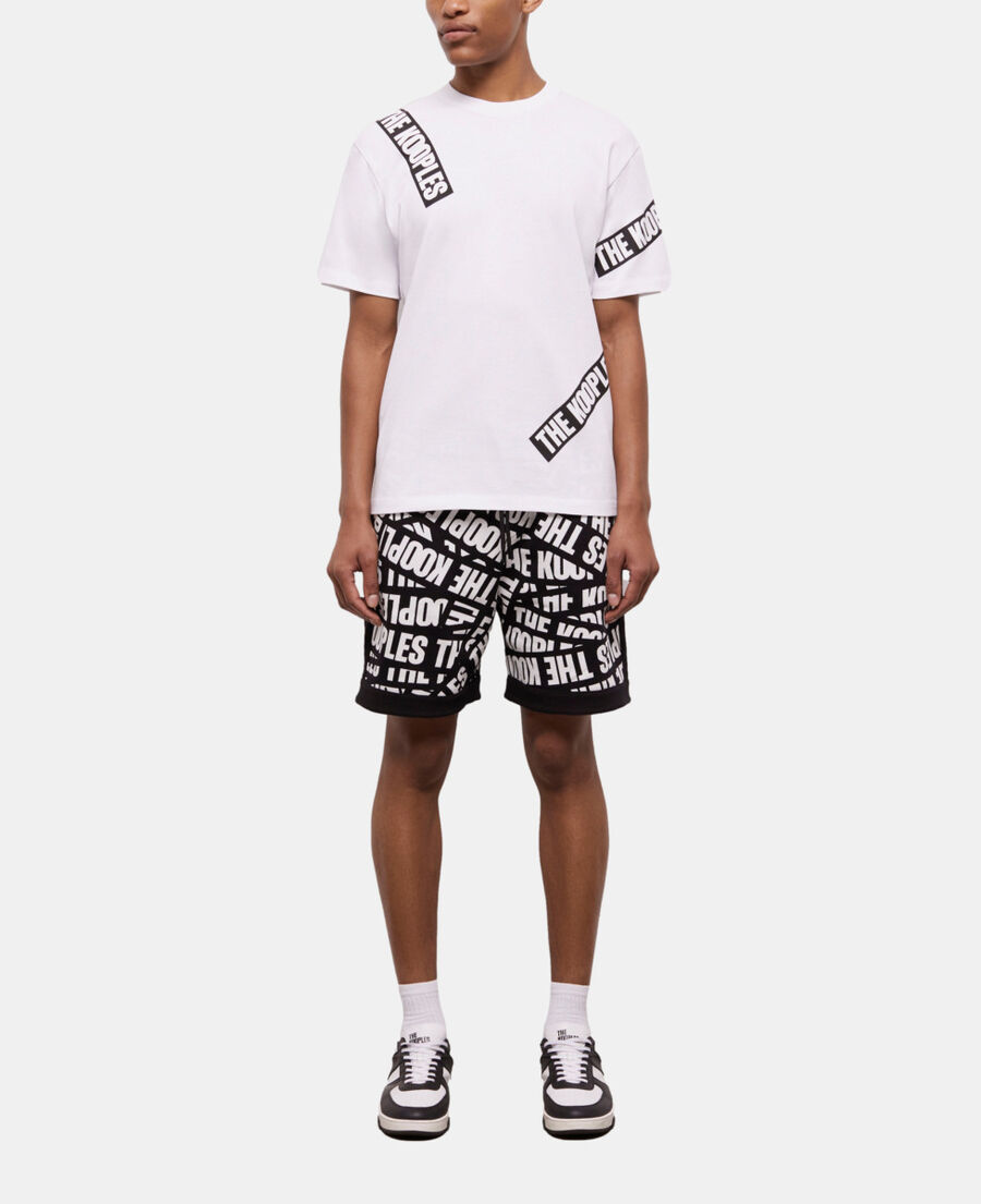 camiseta blanca tape logotipo para hombre