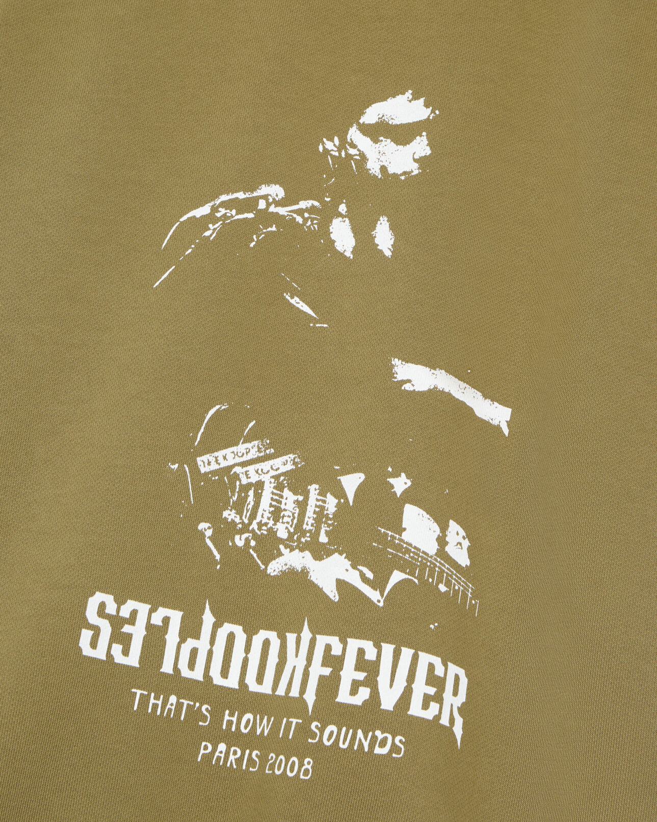 The Kooples MEN OLIVE khaki short-sleeved sweatshirt kooples fever serigraphy