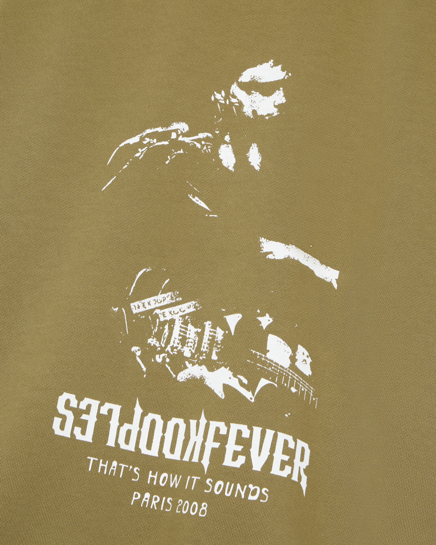Khaki short-sleeved sweatshirt Kooples fever serigraphy, OLIVE, hi-res image number null