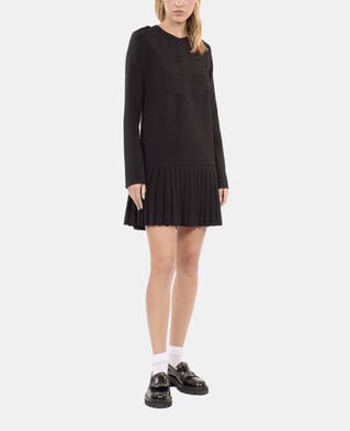 The Kooples FEMME BLACK robe courte plissée noire