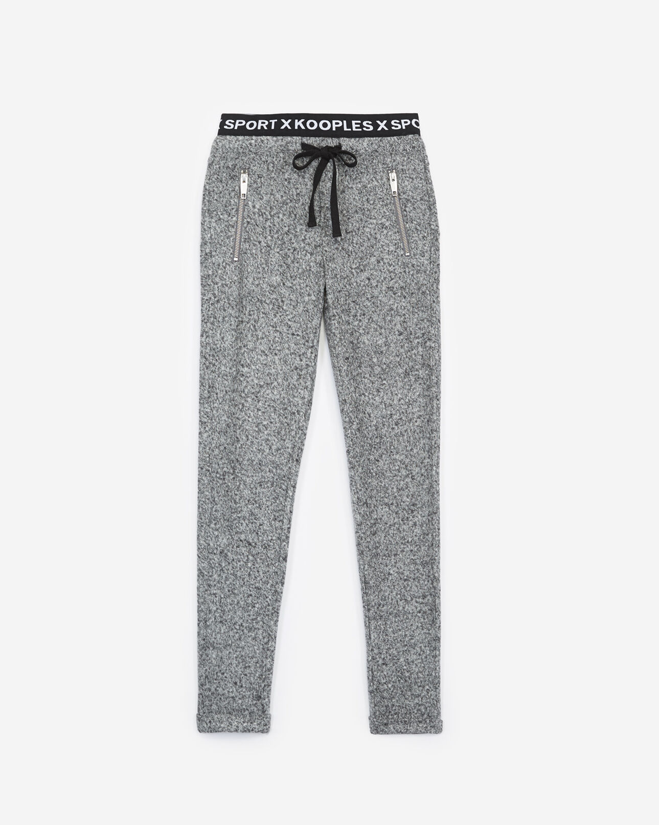 The Kooples FEMME GREY MELANGE jogging gris molleton bande signature