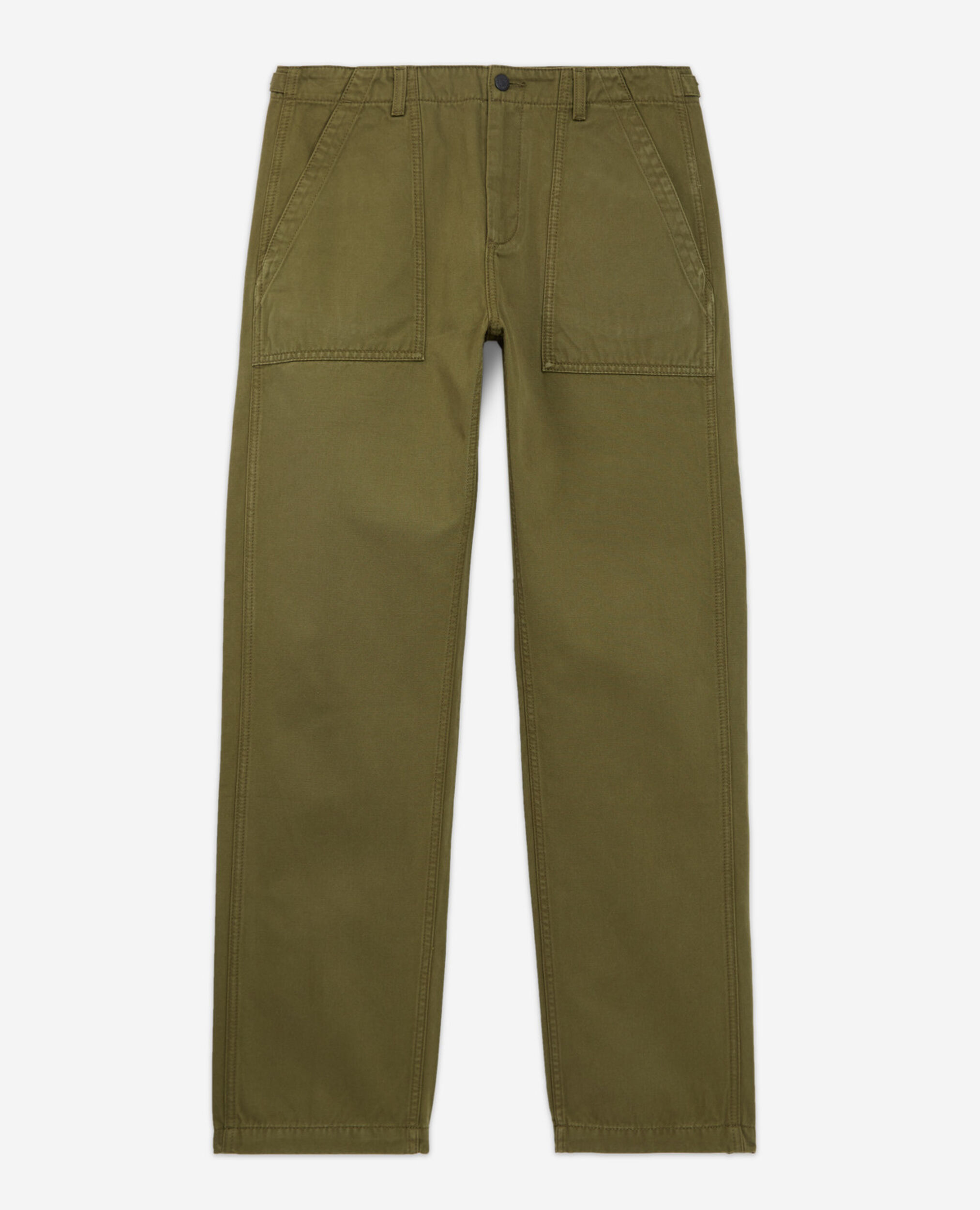 Pantalon chino beige à poches latérales, DARK KAKI, hi-res image number null