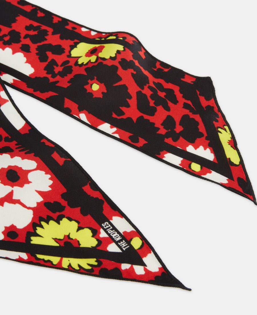 The Kooples M RED / YELLOW floral print scarf