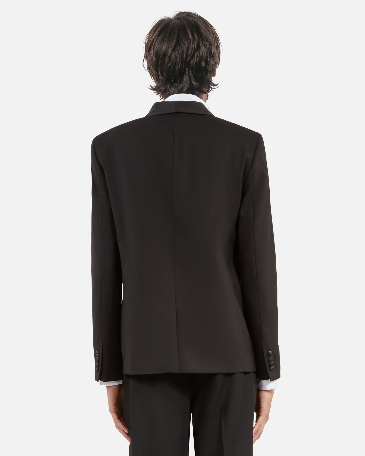Veste de smoking en laine noire, BLACK, hi-res image number null