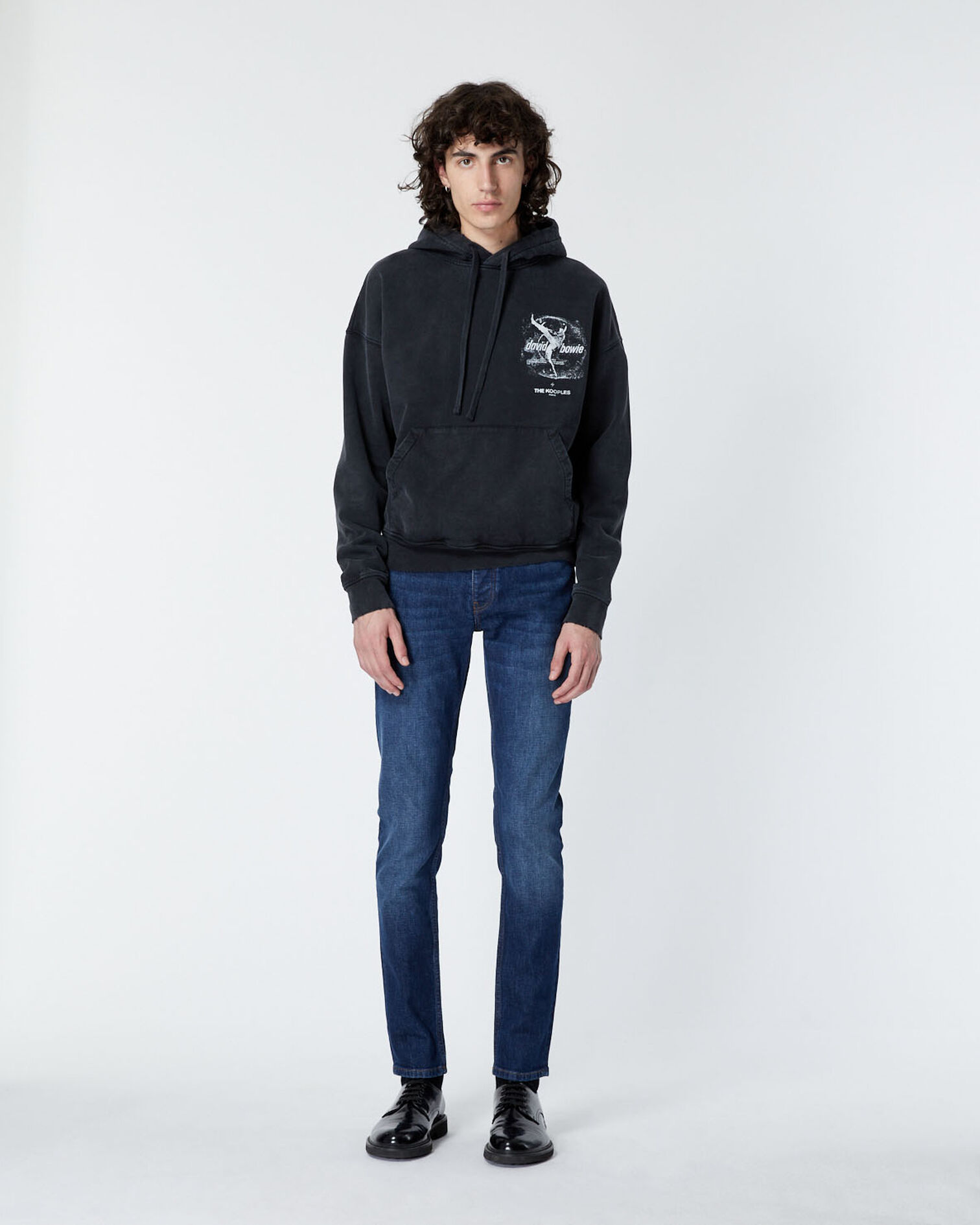 Black David Bowie printed cotton sweatshirt, BLACK WASHED, hi-res image number null