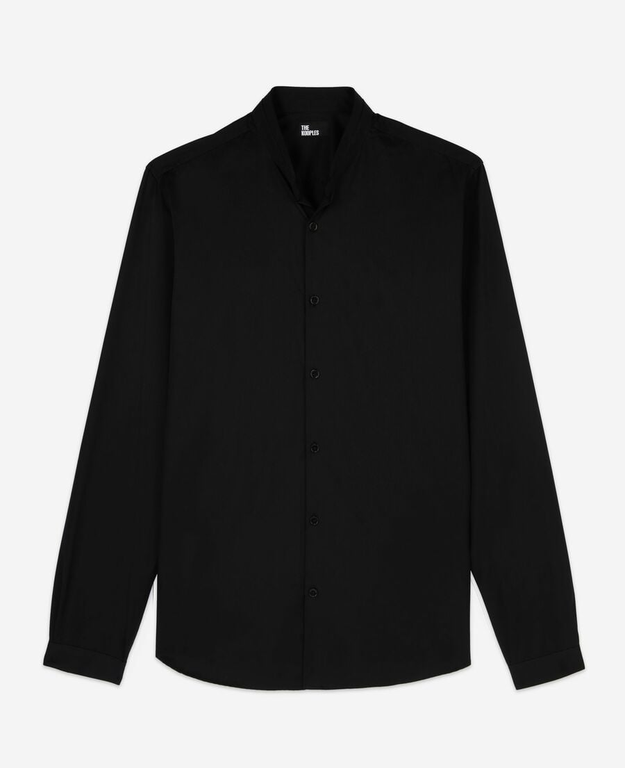 The Kooples MEN BLACK slim-fit black smart twill shirt