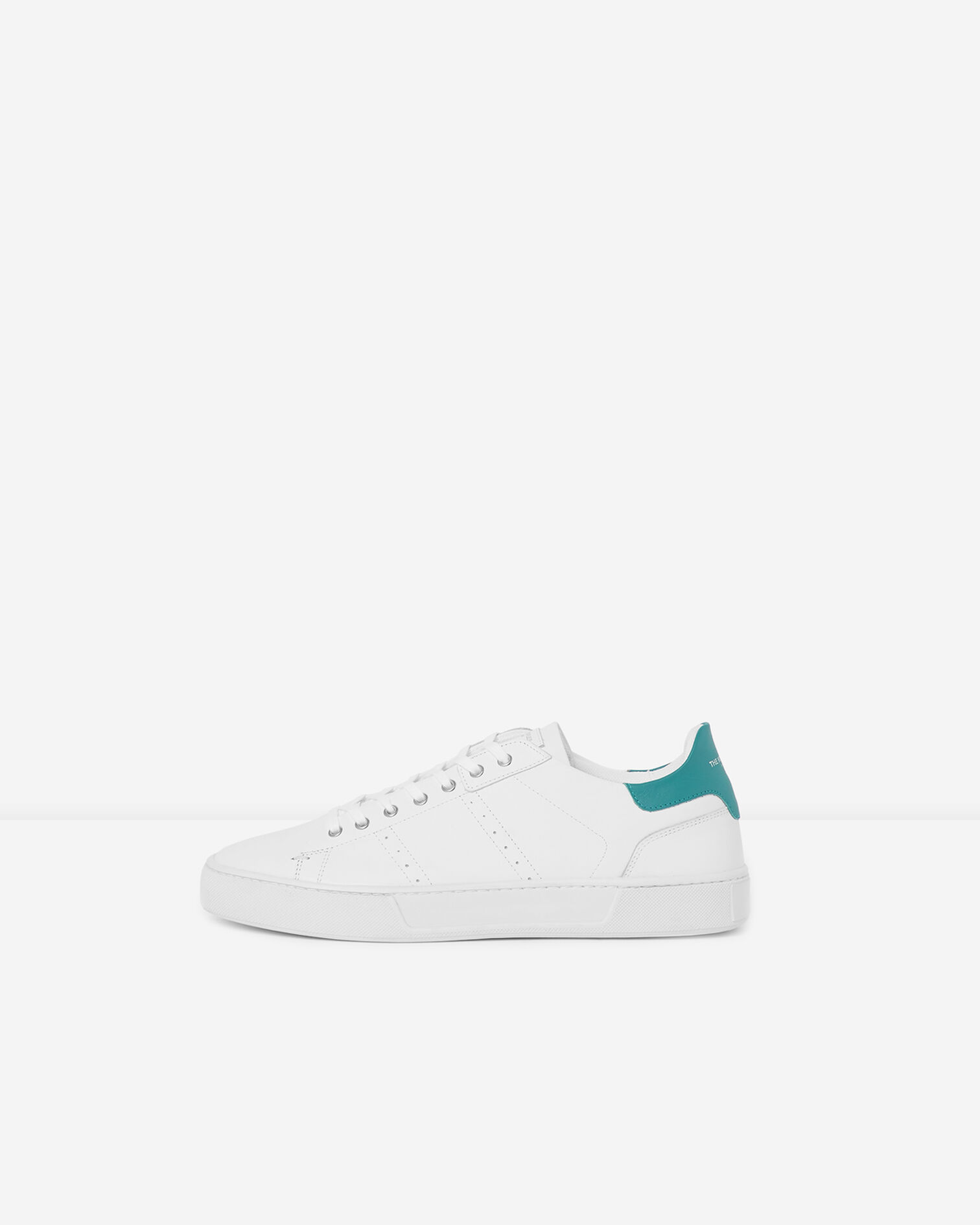 Baskets basses blanches cuir empiècement vert, WHITE / GREEN, hi-res image number null