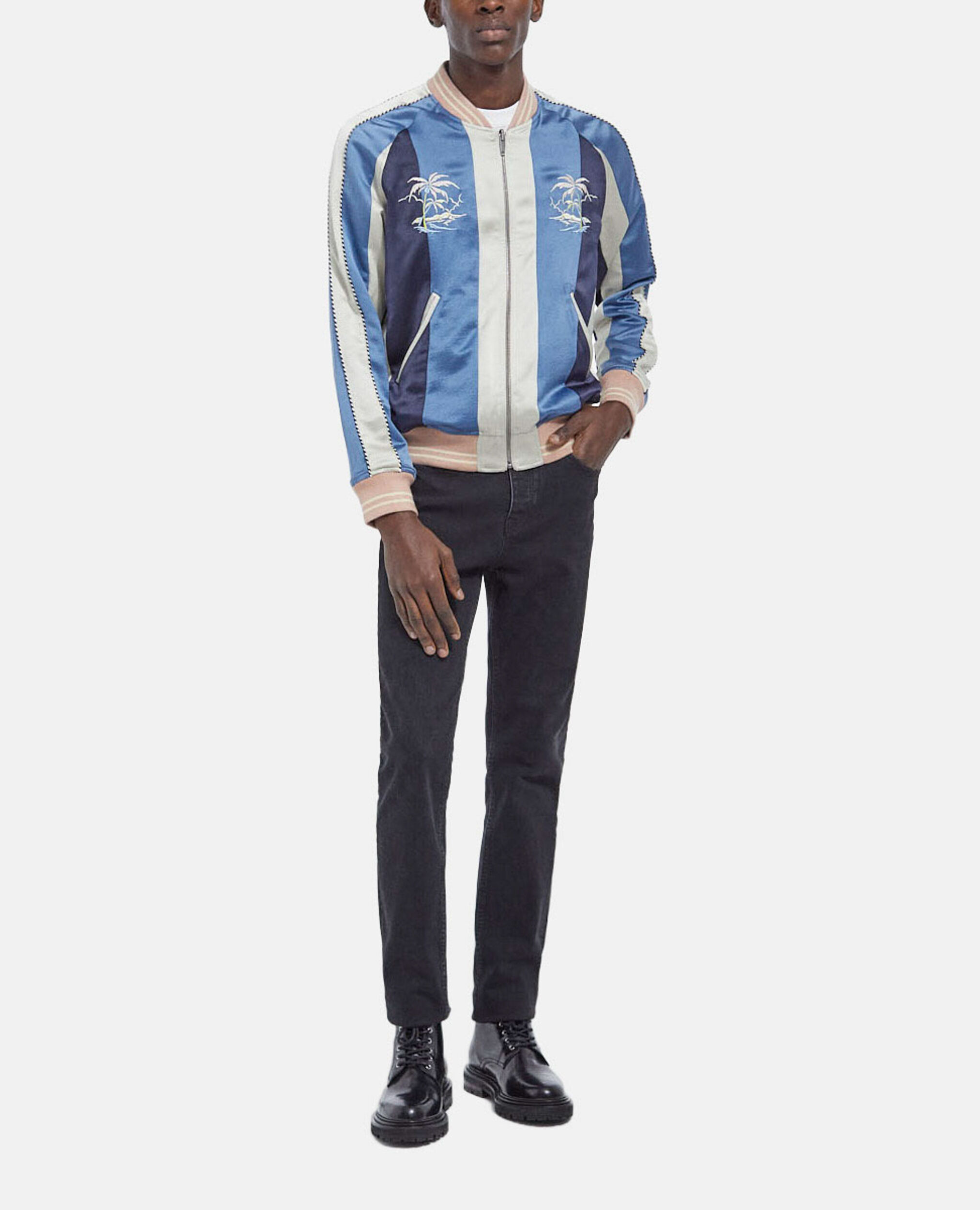 Pink embroidered bomber jacket online
