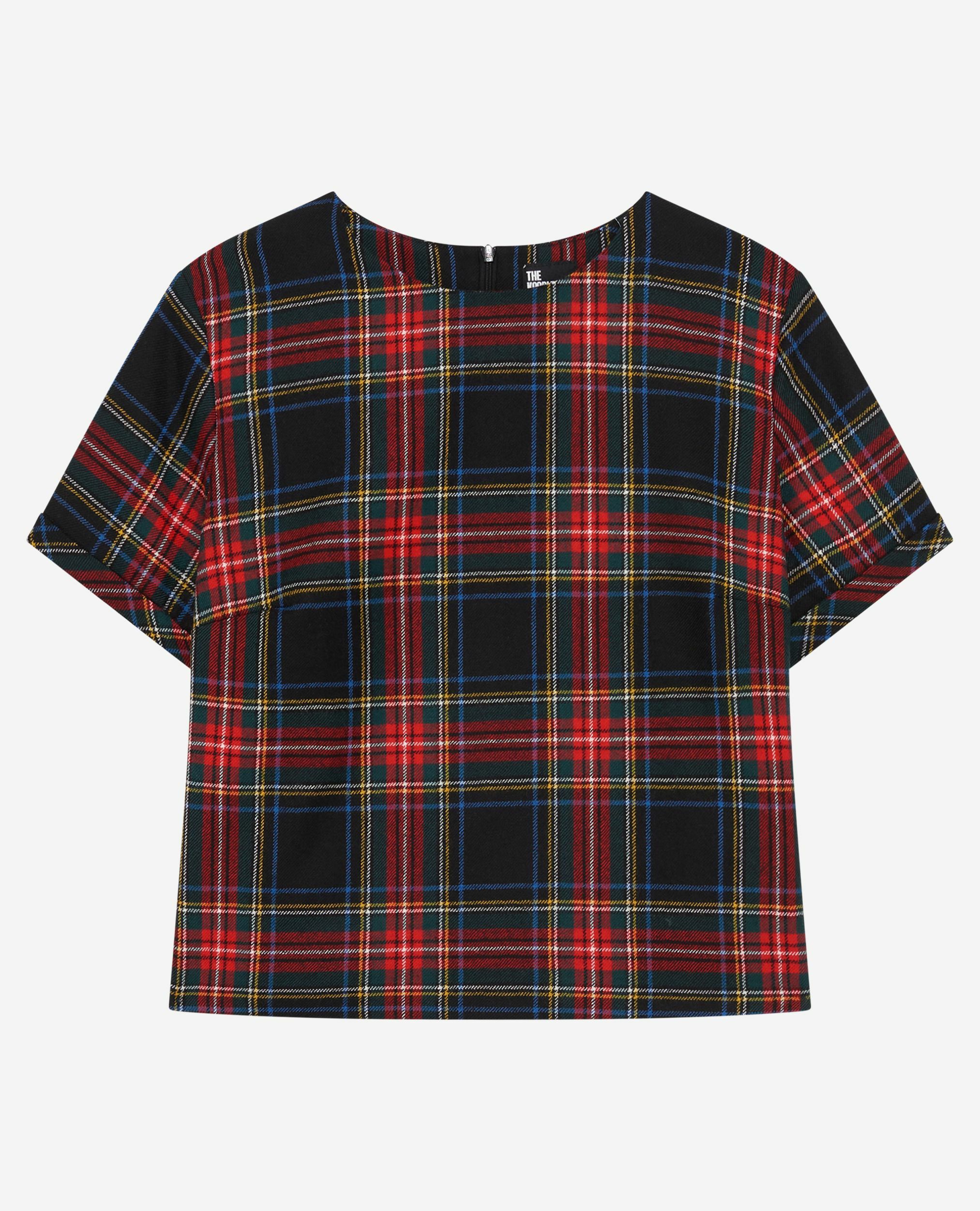 Top en tartan rouge et noir, ROUGE NOIR, hi-res image number null