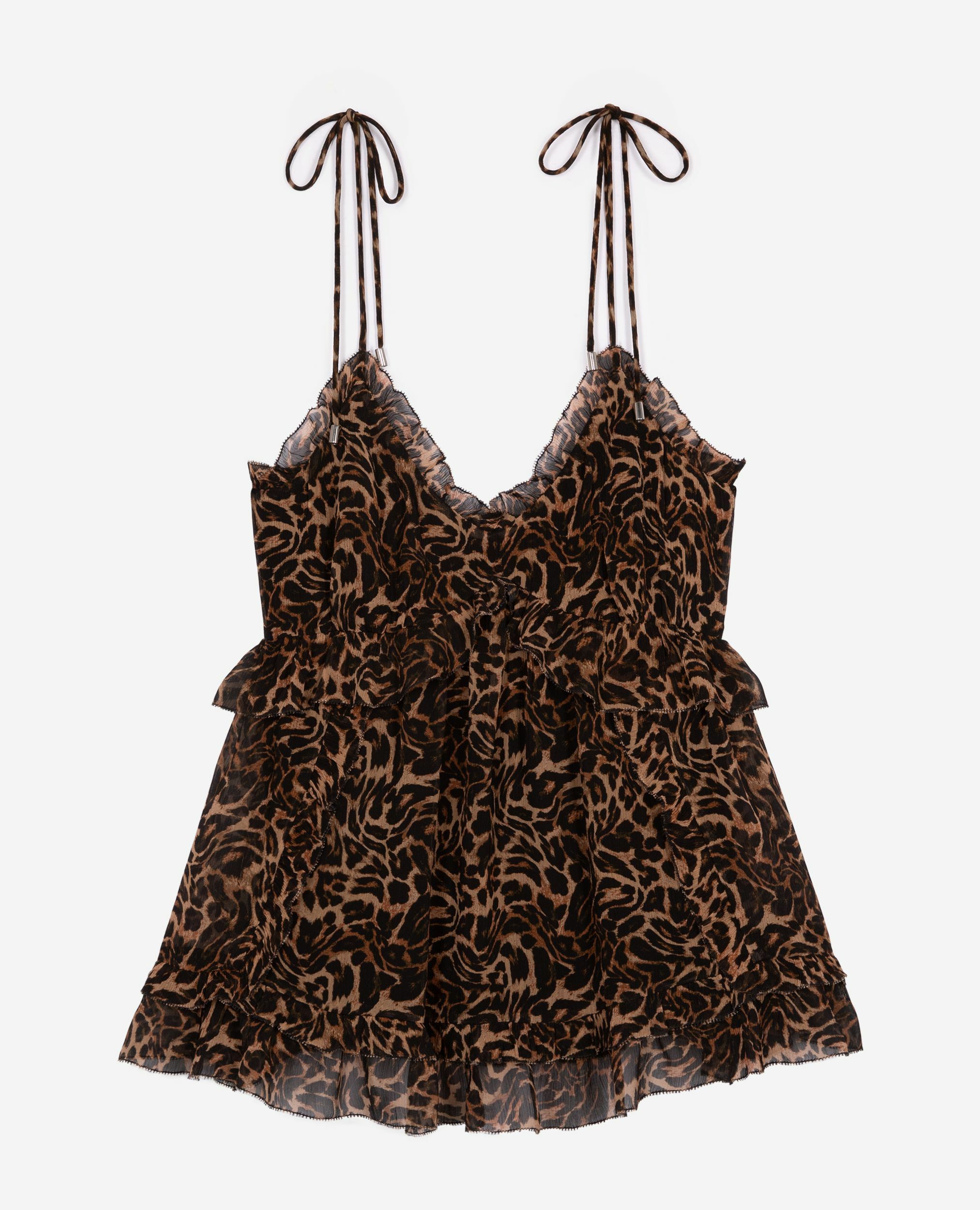Top avec volants imprimé léopard, LEOPARD, hi-res image number null
