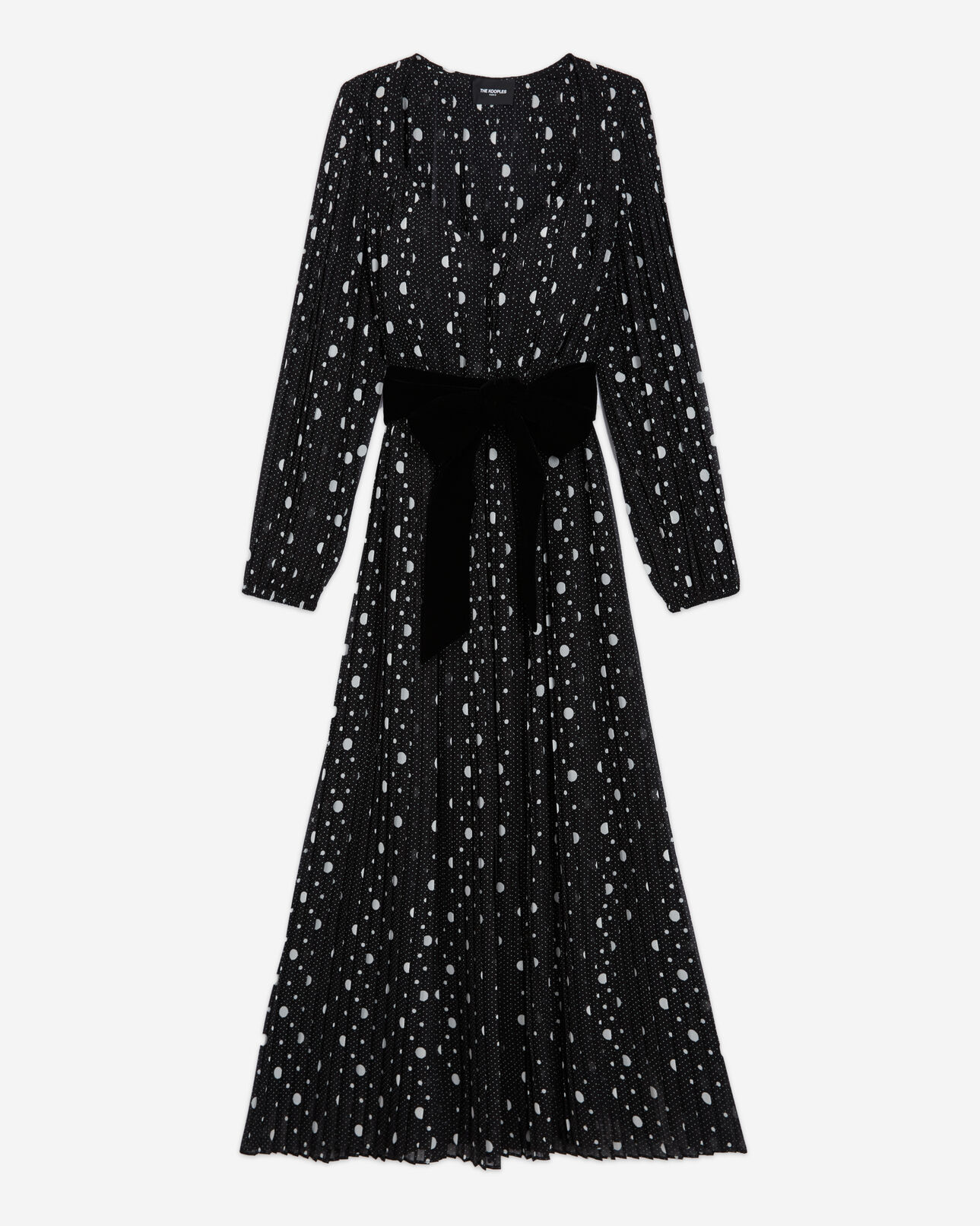 The Kooples FEMME BLACK-ECRU robe longue imprimée